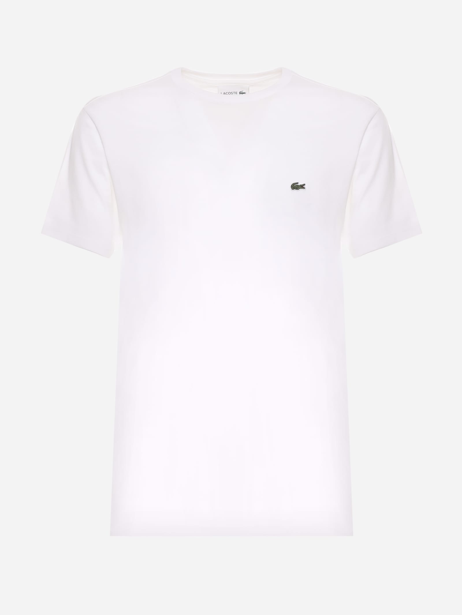 Lacoste White Cotton Jersey T-shirt In Blanc