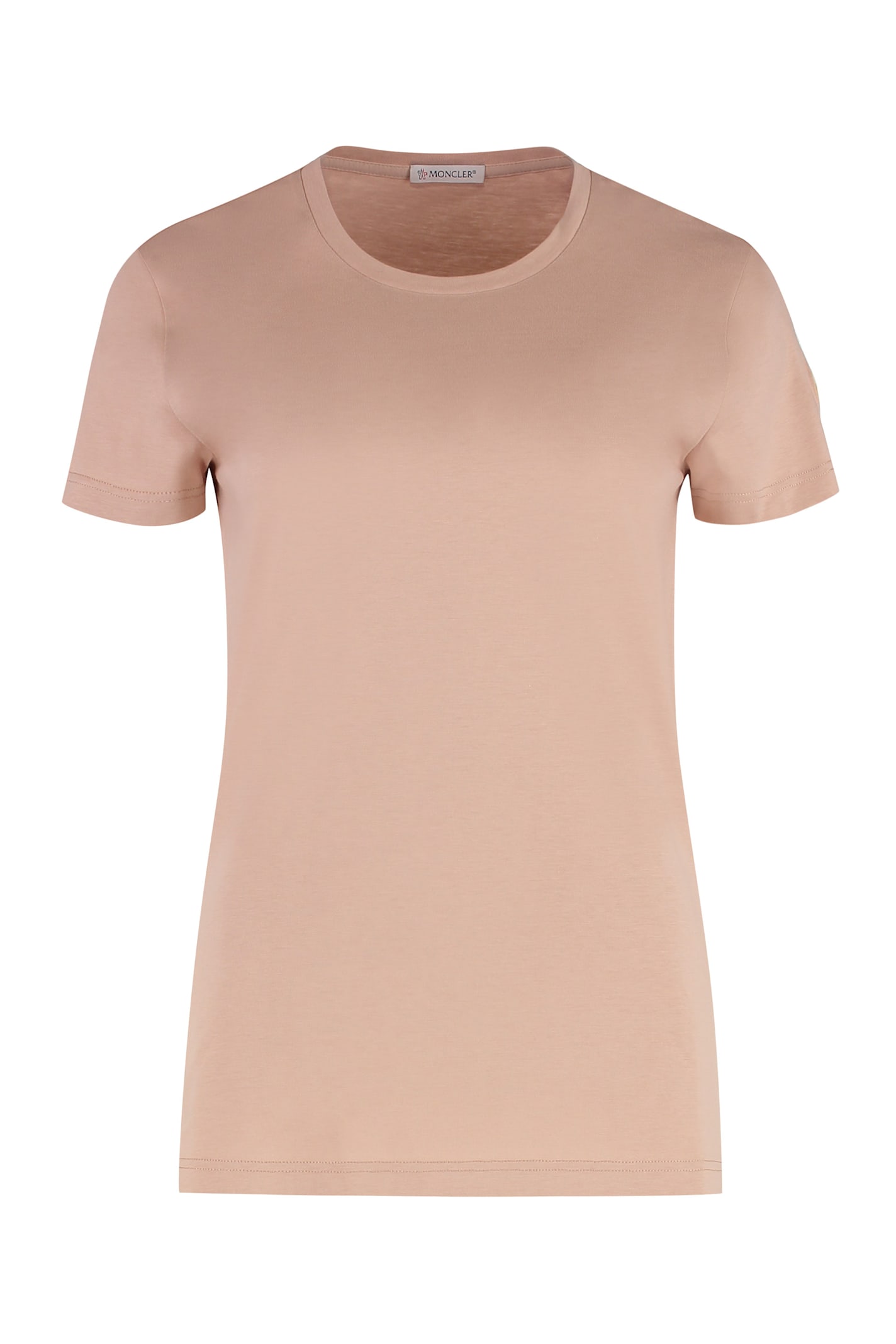 Moncler Cotton Crew-neck T-shirt In Pink