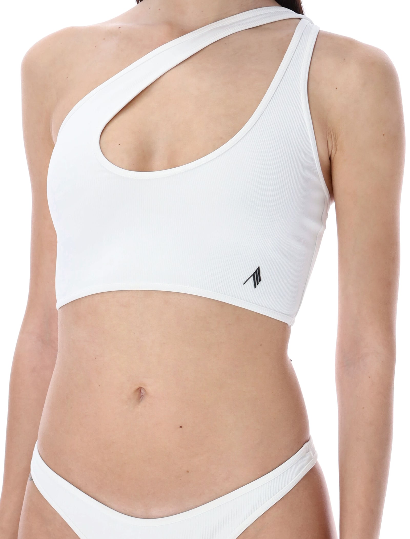 Attico Logo-embroidered Ribbed Bikini In 1