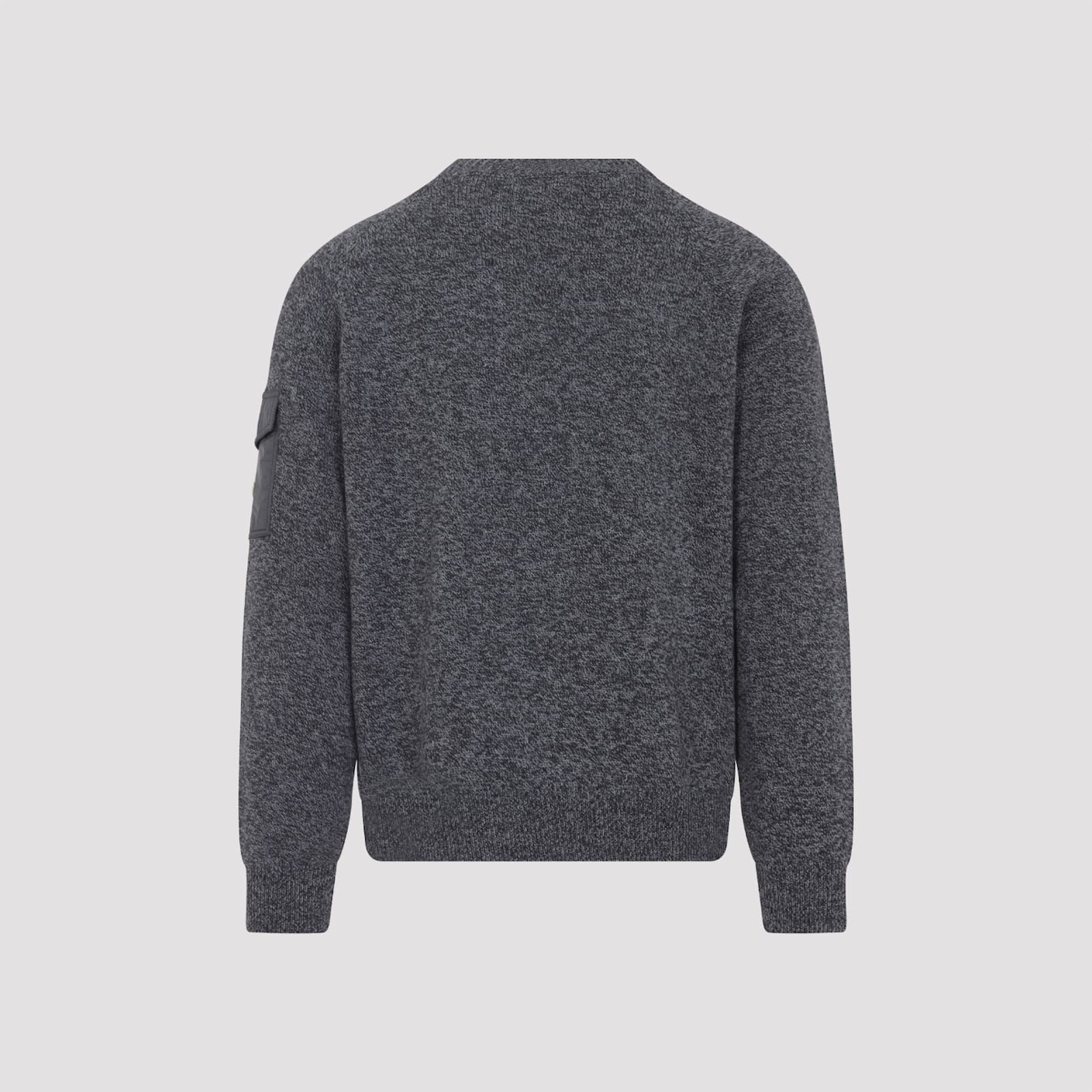 Moncler Wool Cashmere Pocket Sweater In Gray