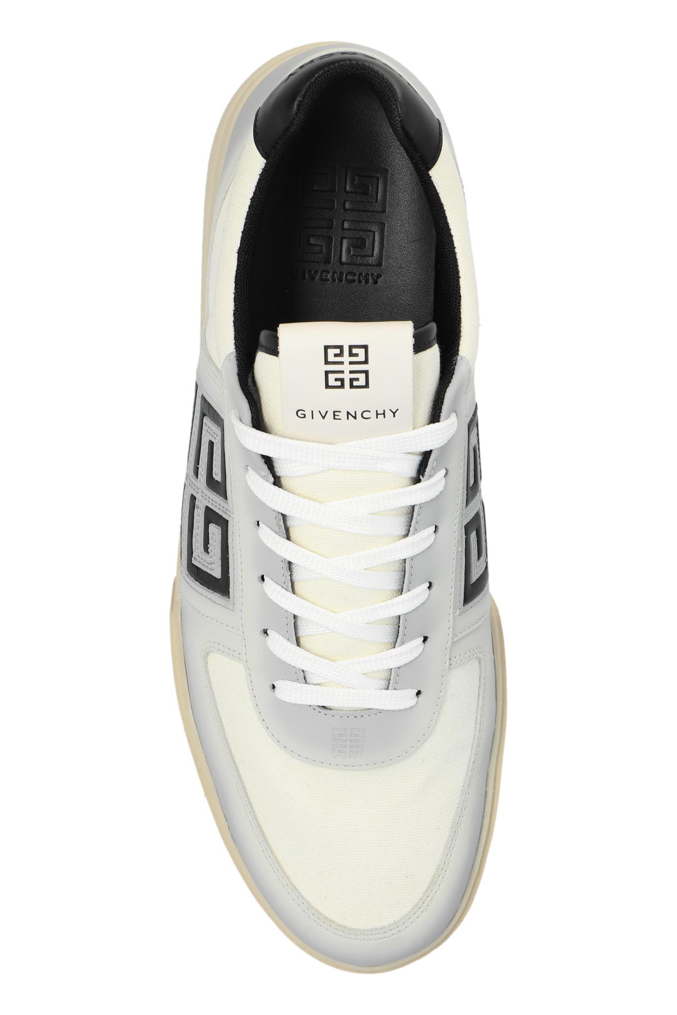 Shop Givenchy G4 Leather And Fabric Sneakers In White