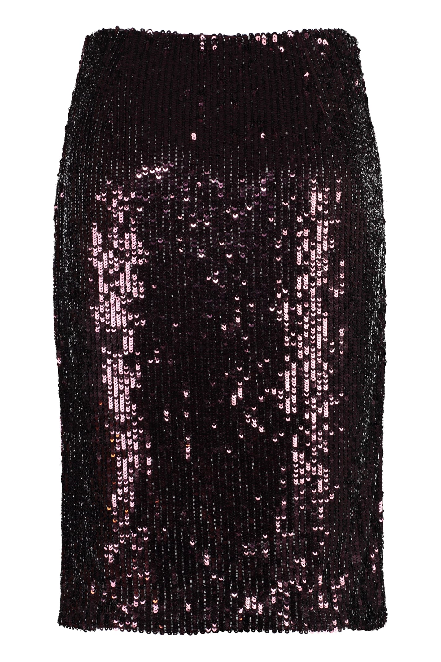 Shop Ralph Lauren Sequin Skirt In Burgundy