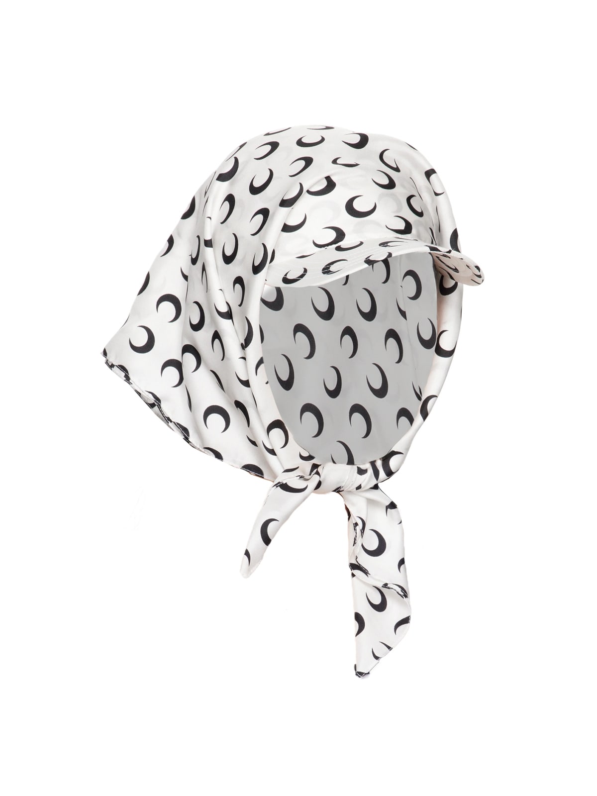 Marine Serre Stylish Hat With Tied Detail And Print In White