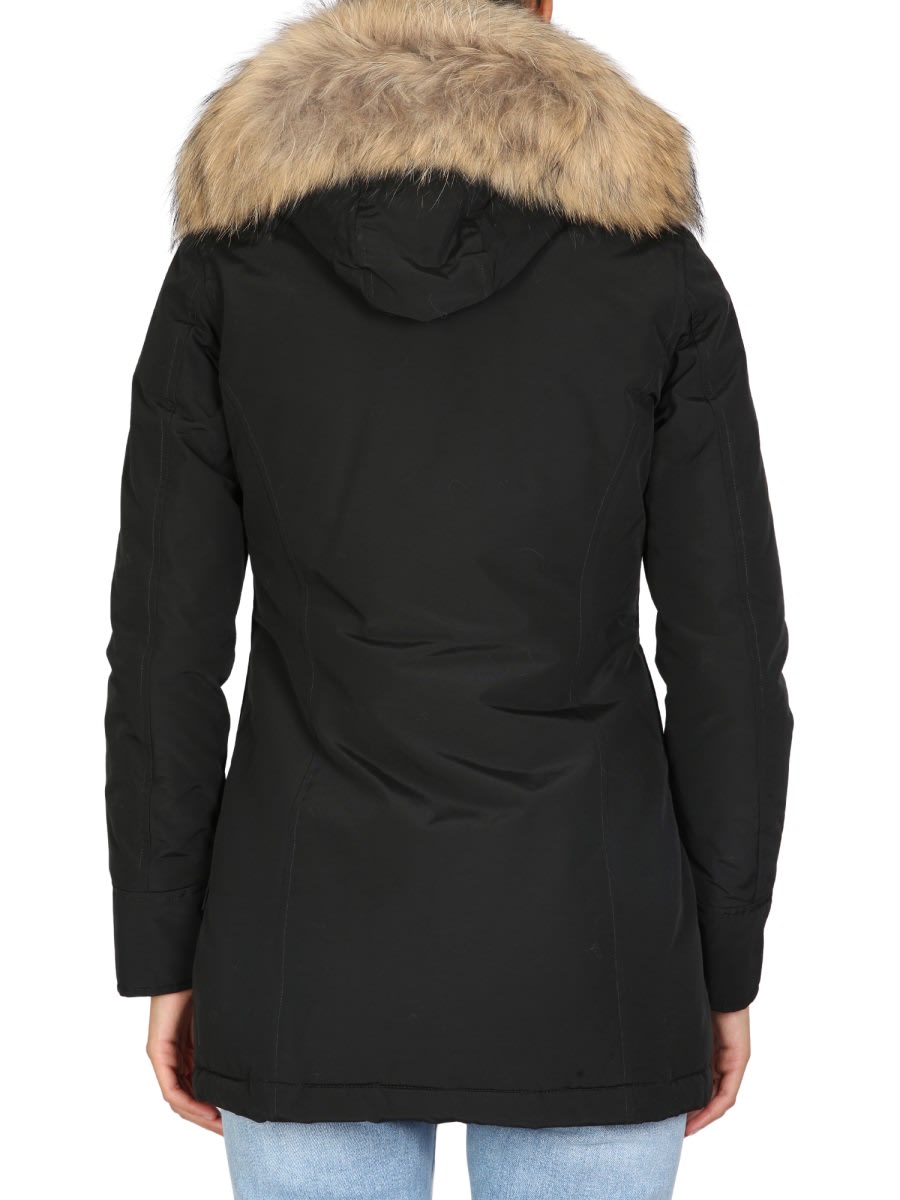 Shop Woolrich Artic Racoon Parka In Black