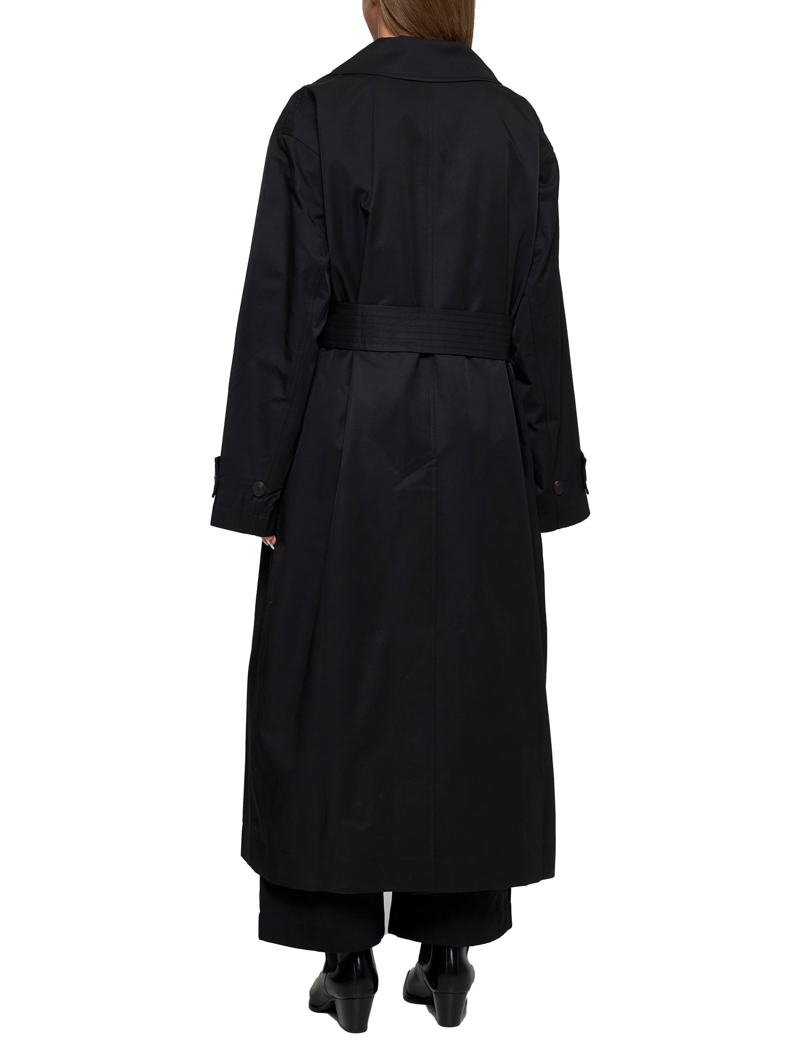 Shop Studio Nicholson Raincoat In Black Grape