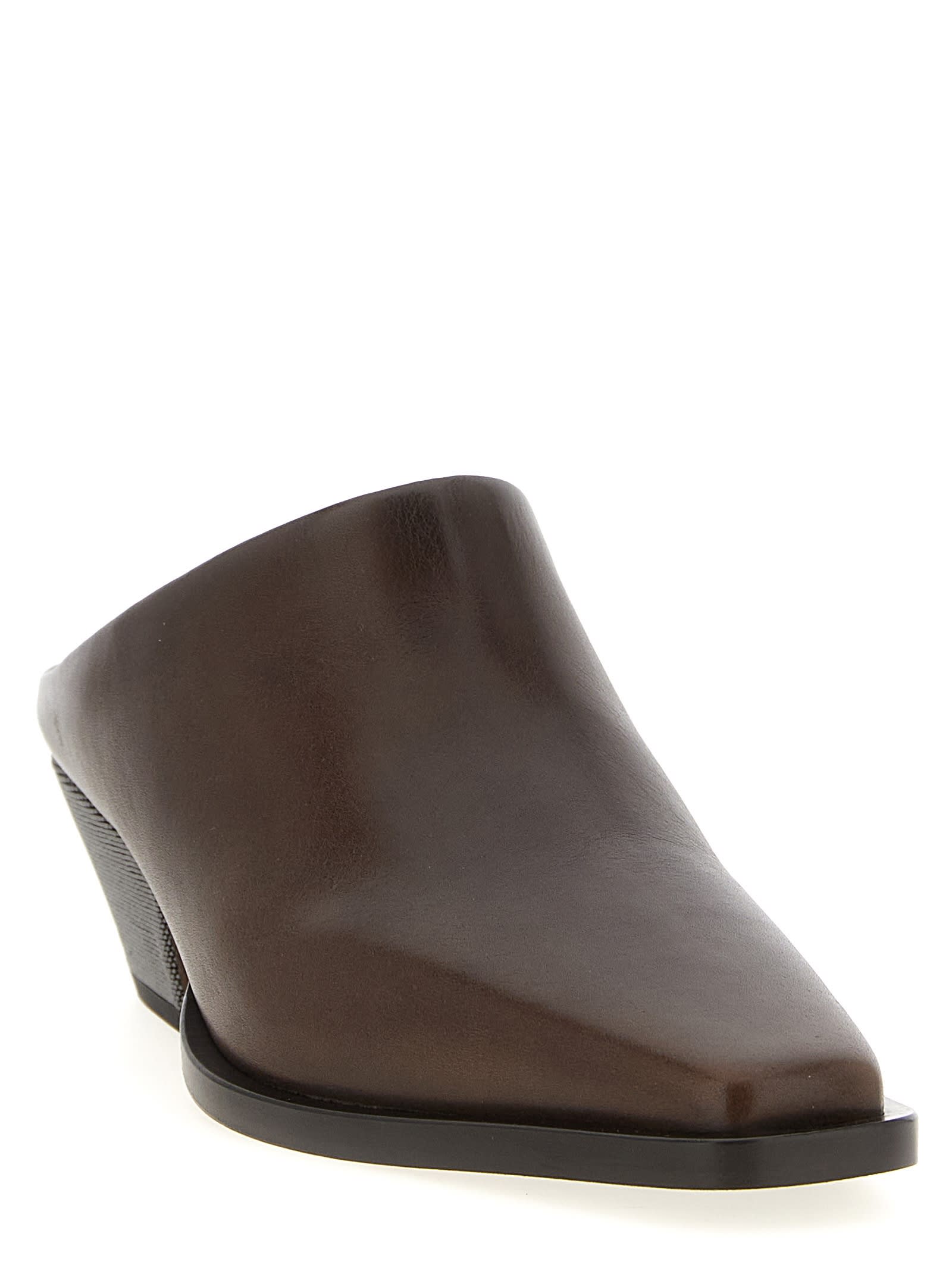 Brunello Cucinelli Precious Heels Sabots In Brown