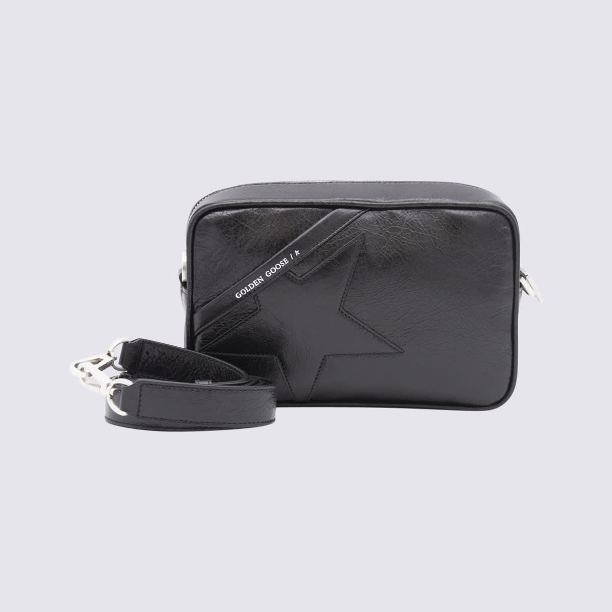 GOLDEN GOOSE BLACK LEATHER STAR CROSSBODY BAG