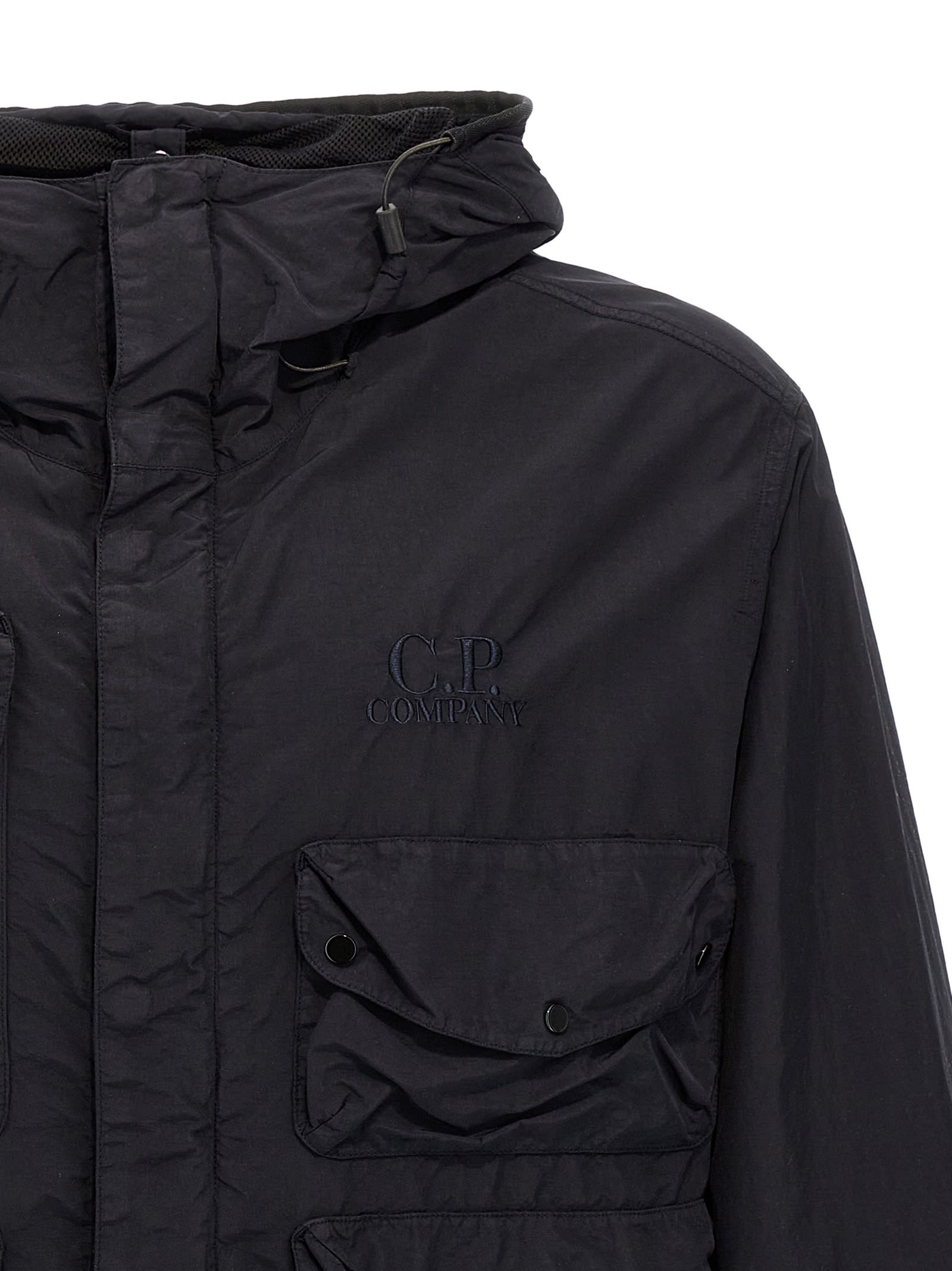 C.p. Company Streamlined Neutrals Outerwear Jacket In Blue