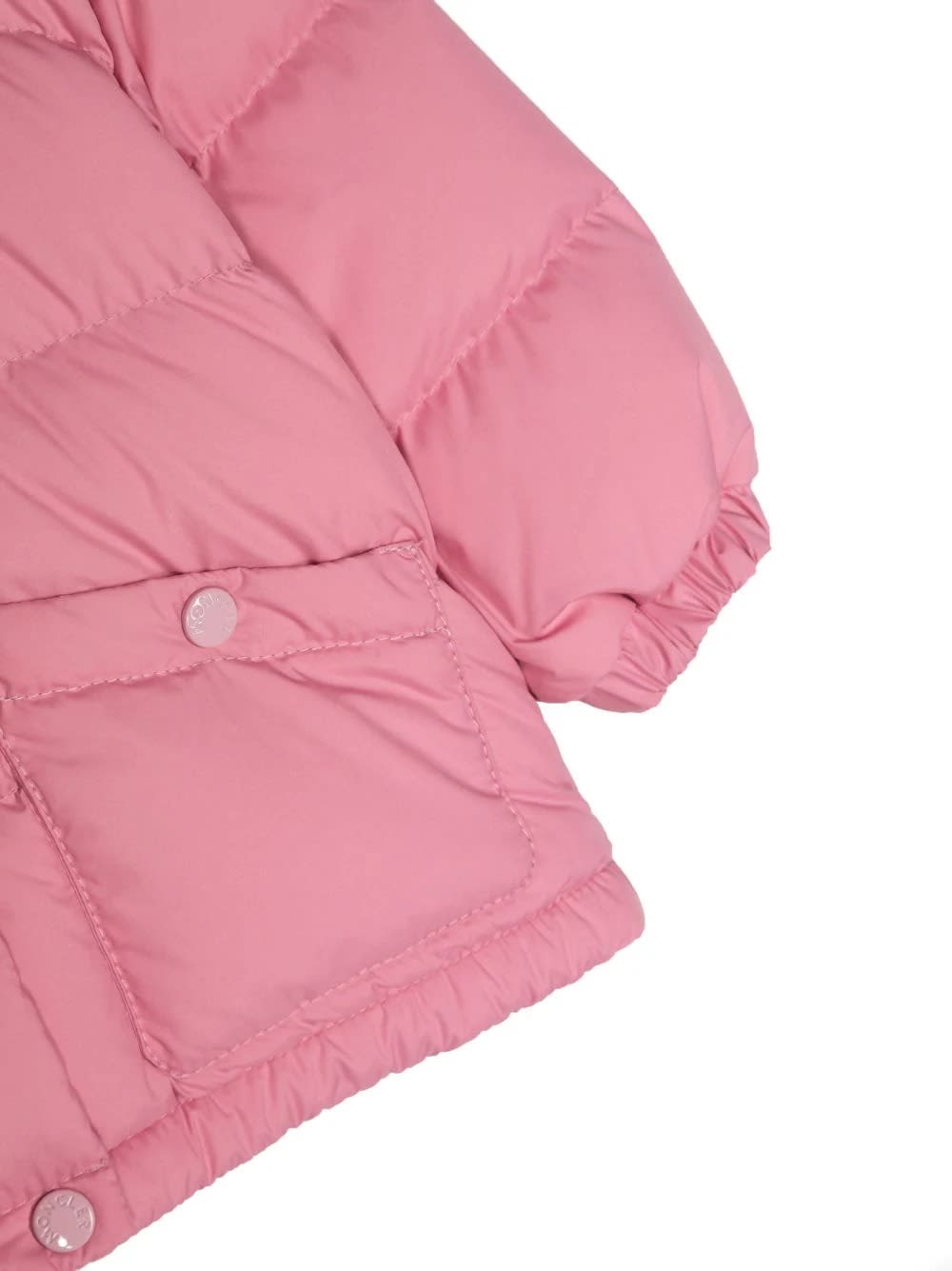 Shop Moncler Pink Ebre Down Jacket