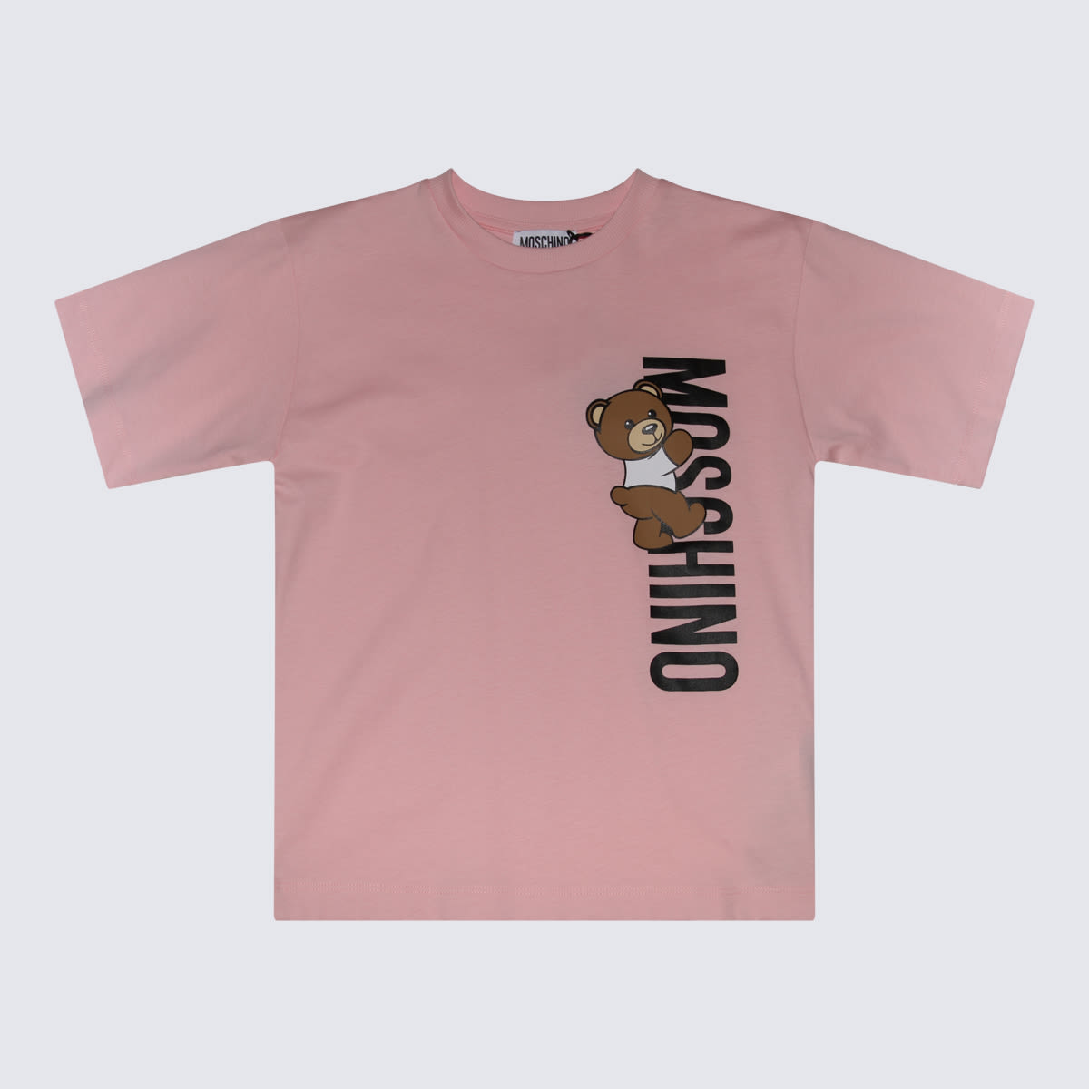Moschino Kids' Pink Cotton Teddy Bear T-shirt In Sugar Rose