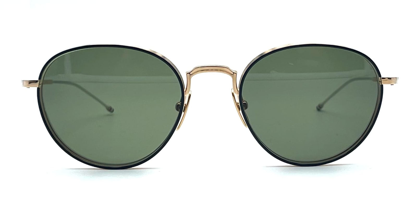 Shop Thom Browne Round - Gold / Blu Sunglasses