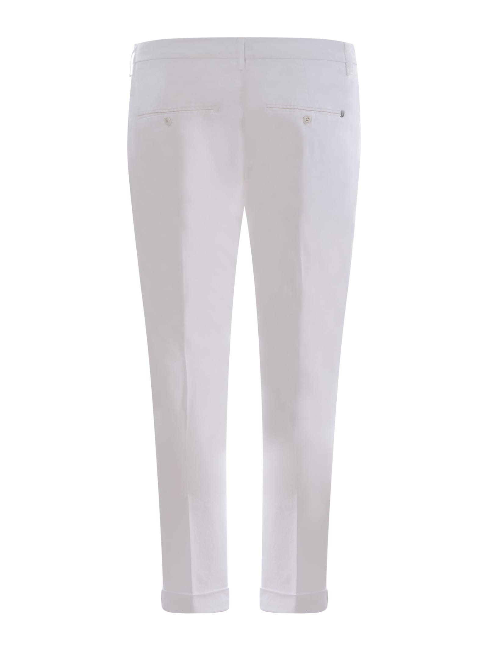 Shop Dondup Trousers  Gaubert Slim In Cotton In Bianco