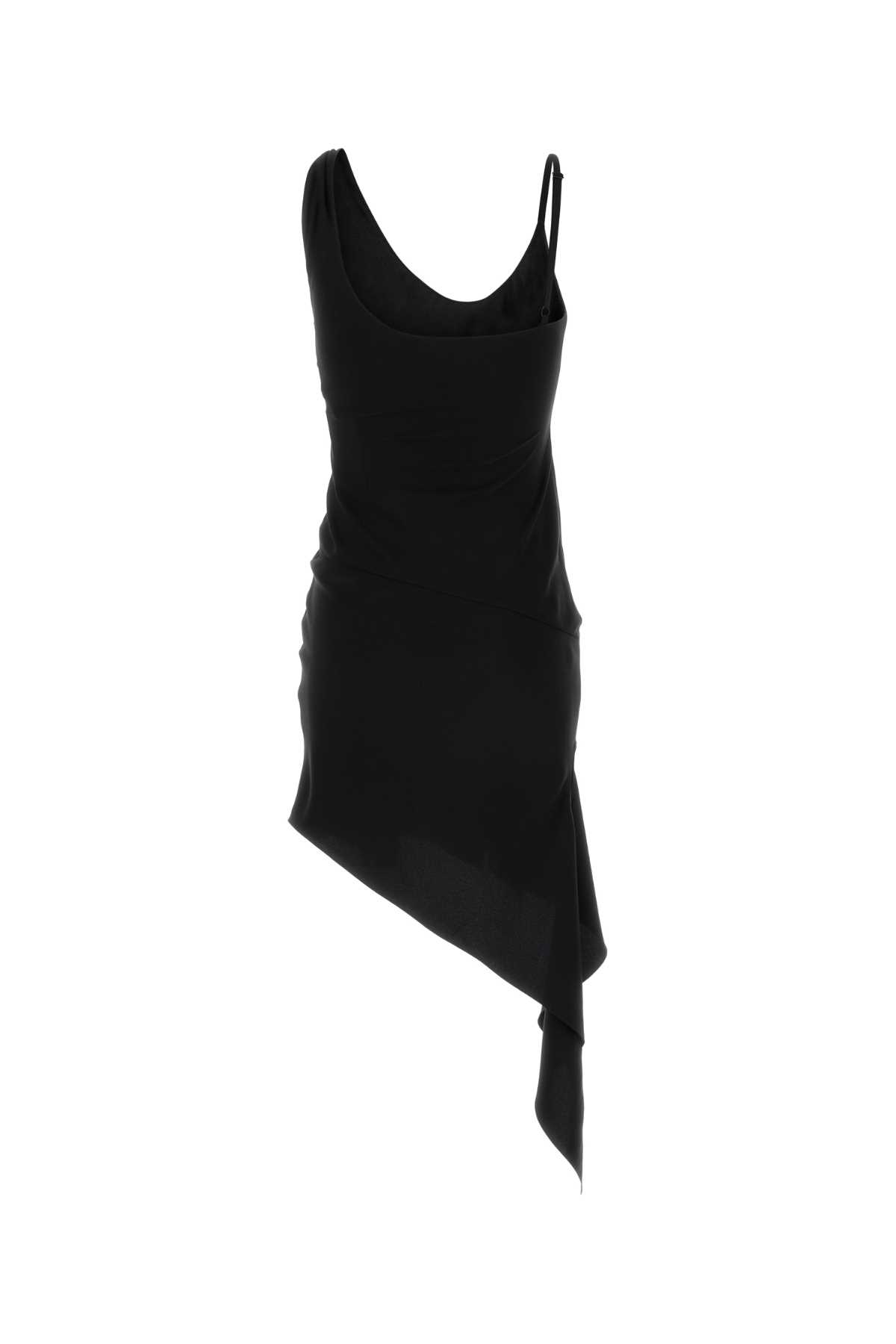 Courrèges Knot Asymmetric Midi Dress In Black