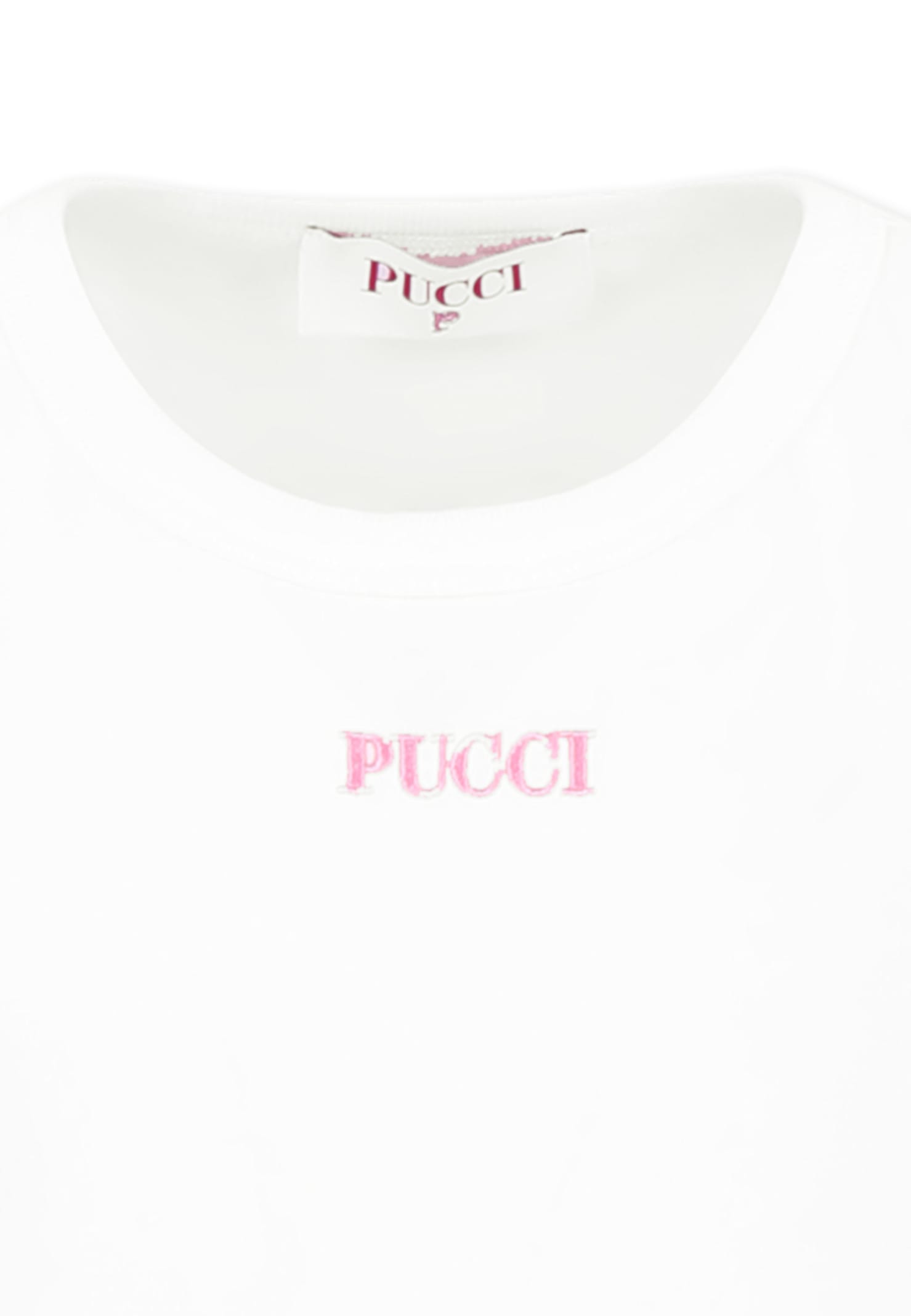 Pucci White T-shirt For Girl With Logo In White