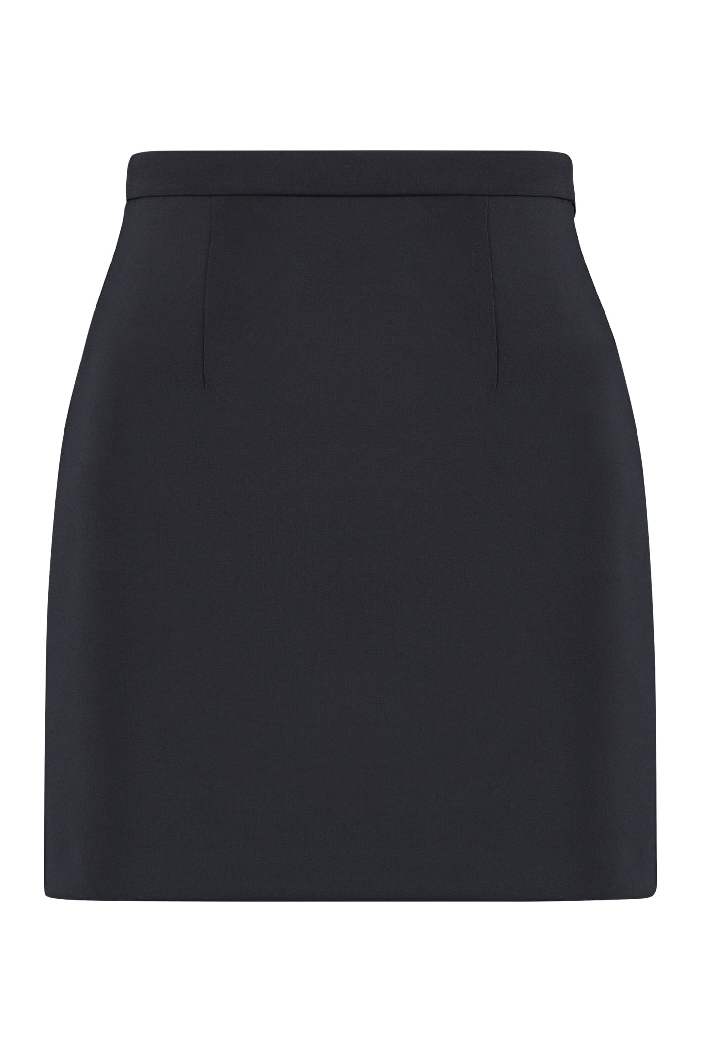 Elisabetta Franchi Crepe Mini Skirt In Nero