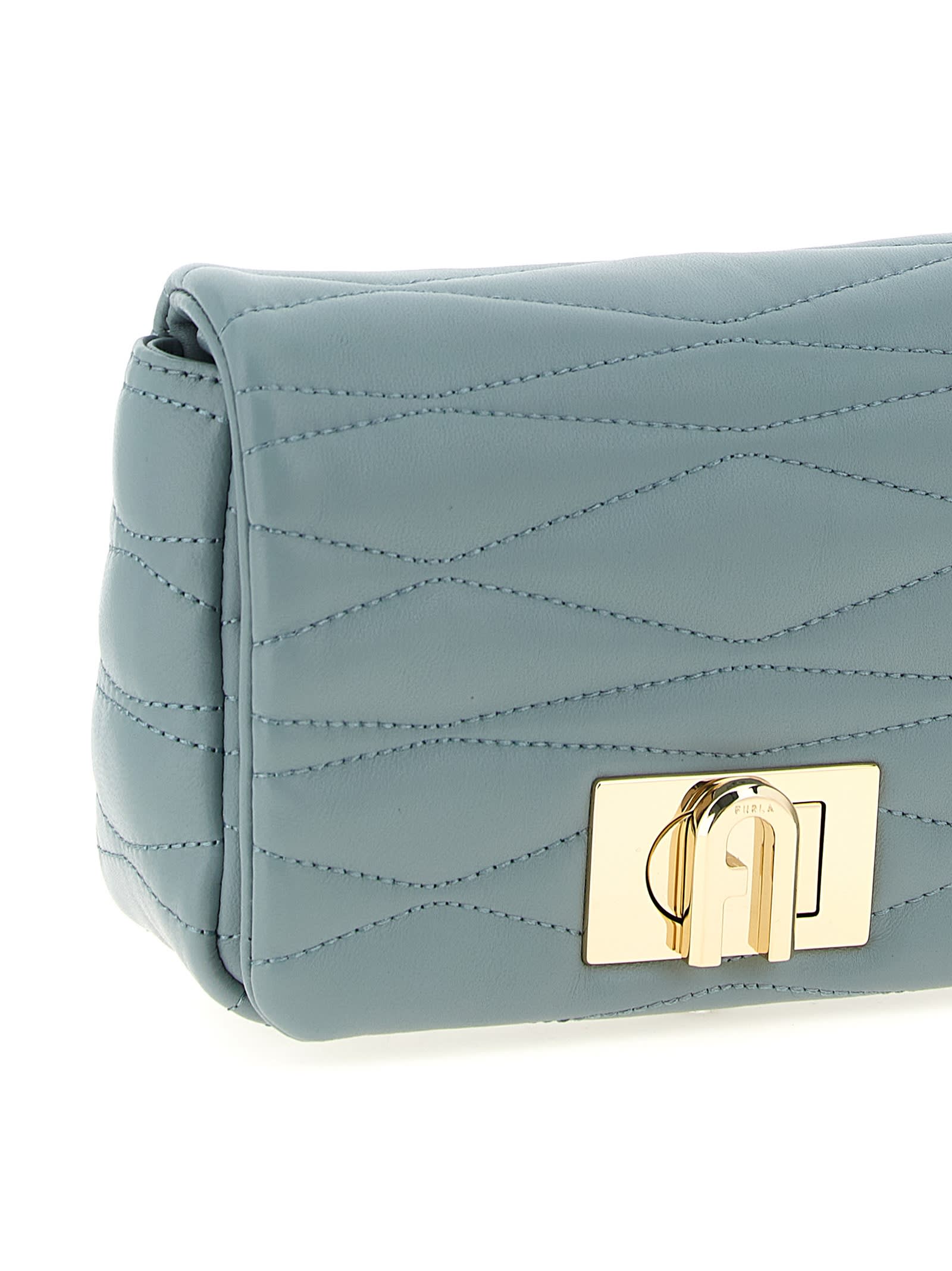 Furla Quilted Shoulder Bag In Blue