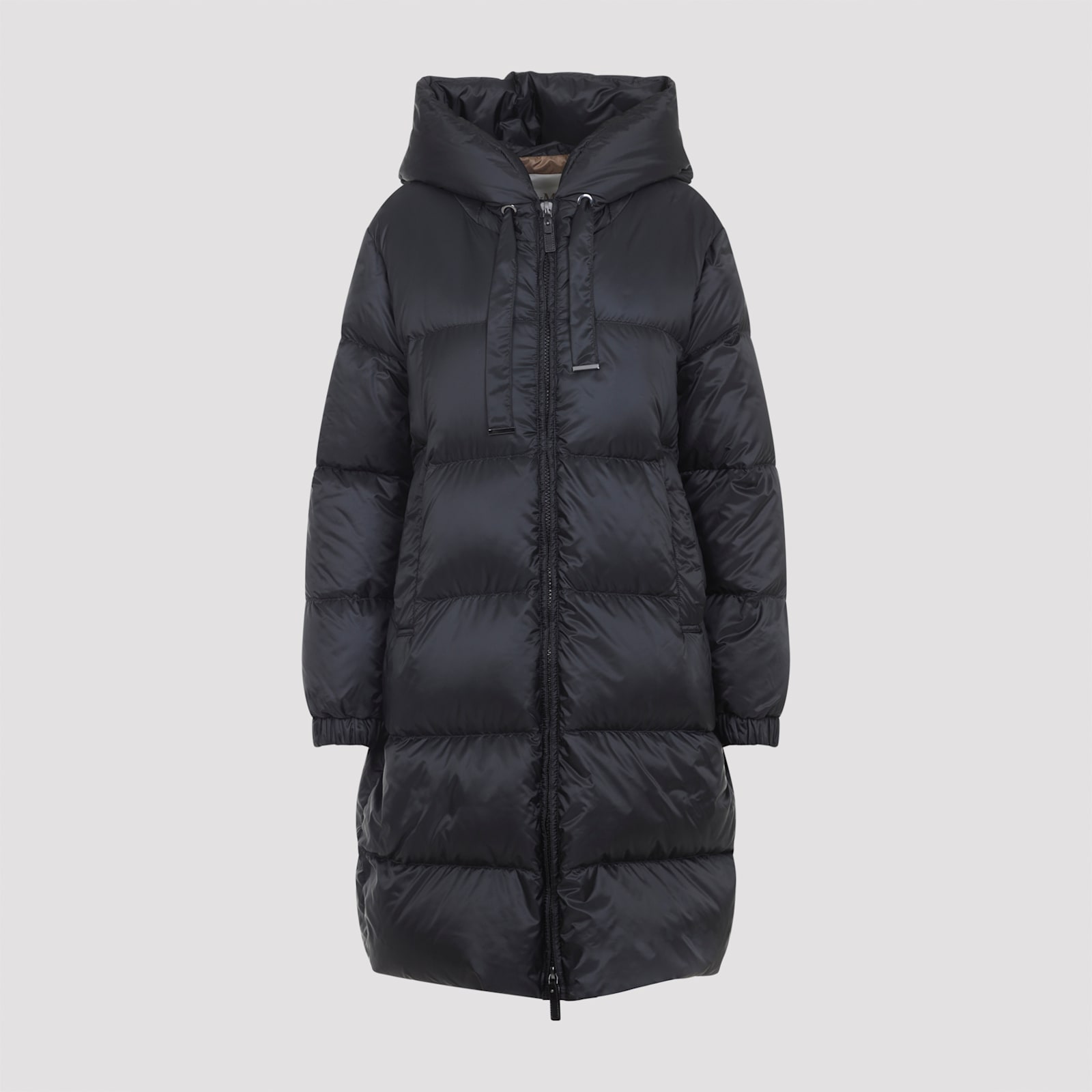 Max Mara The Cube Sei Long Down Jacket In Black
