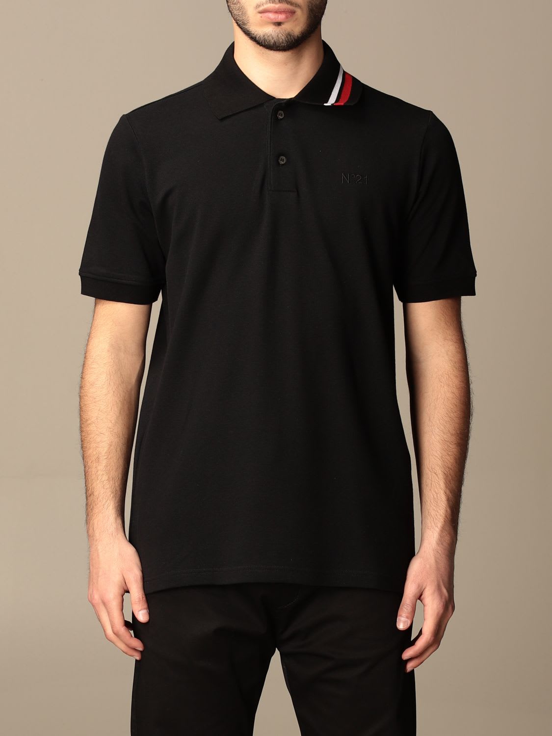 N.21 N° 21 Polo Shirt N ° 21 Basic Cotton Polo Shirt With Striped Details