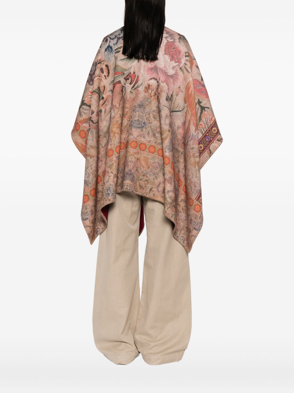 Pierre-louis Mascia Pierre Louis Mascia Wool Printed Poncho In Multi
