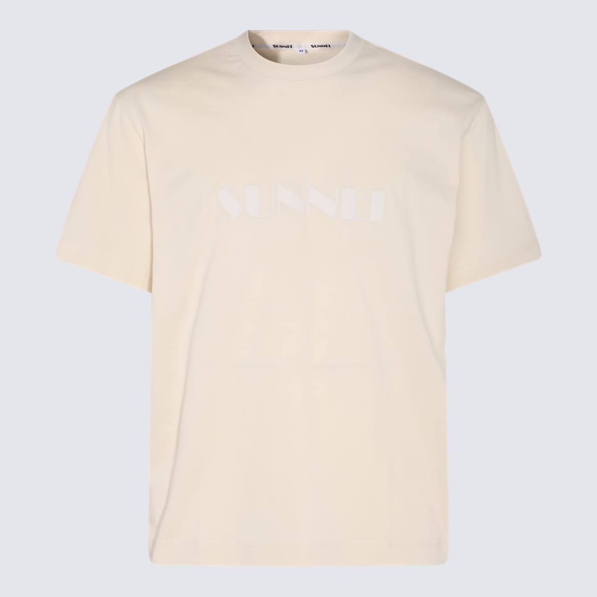 Shop Sunnei Light Beige Cotton T-shirt