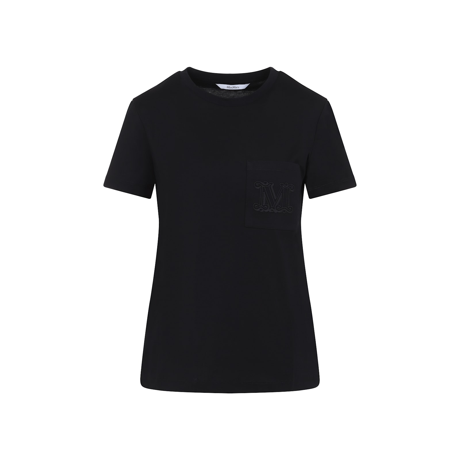 Max Mara Papaia Logo Cotton T-shirt In Black