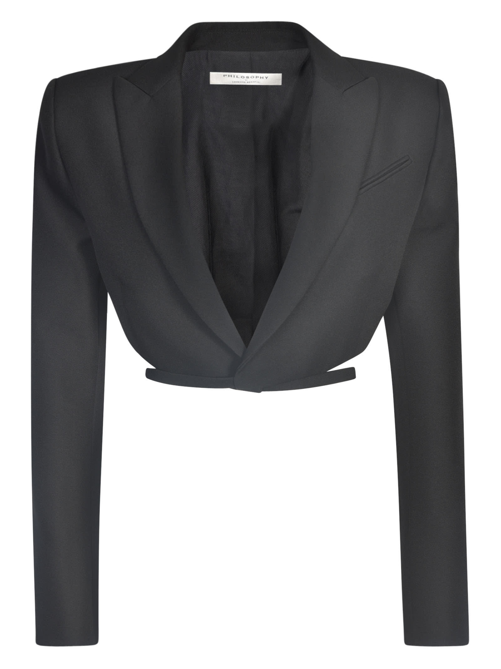 Belted Waist Cropped Blazer