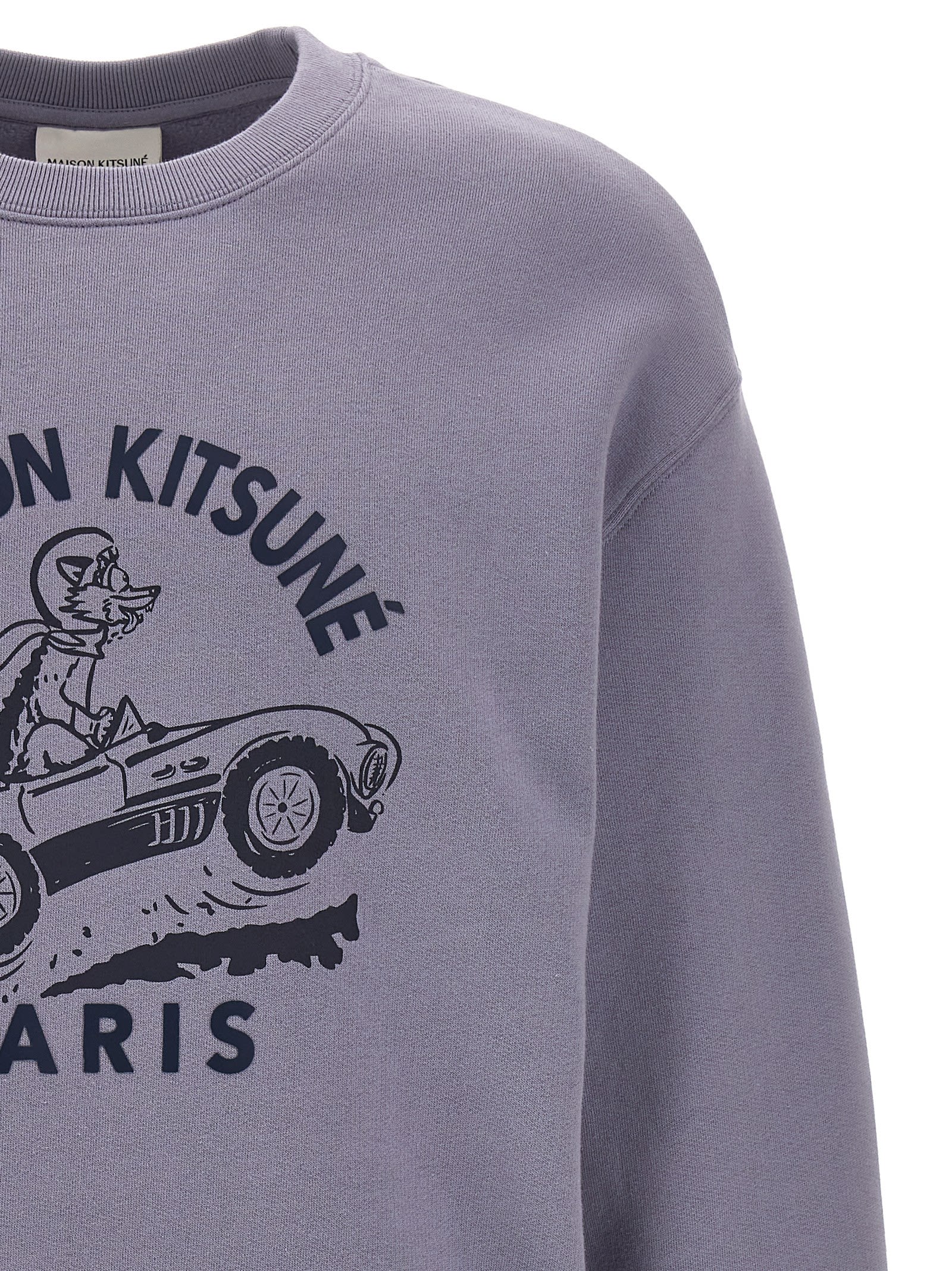 Shop Maison Kitsuné Racing Fox Sweatshirt In Light Blue
