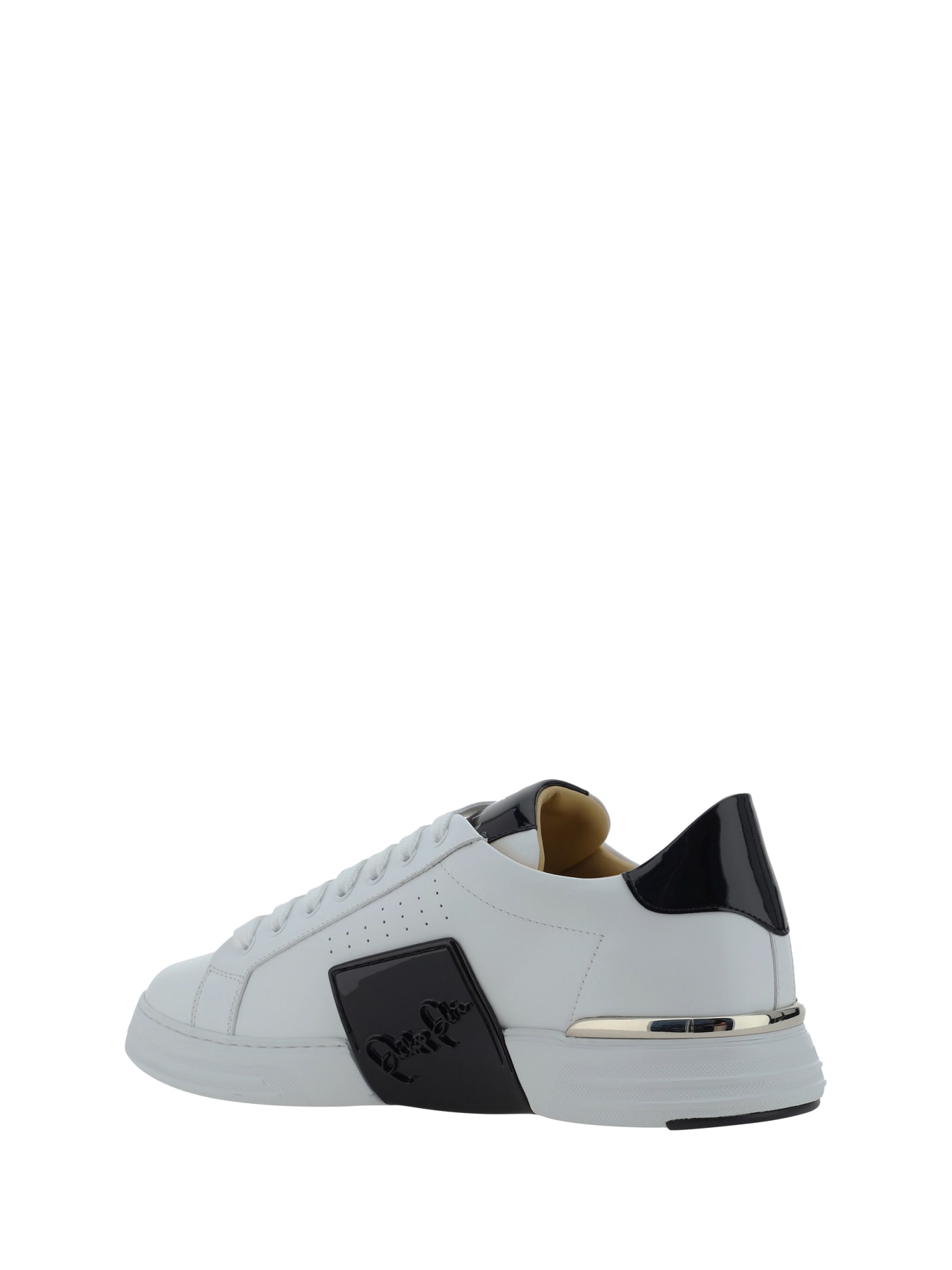 Shop Philipp Plein Lo Top Sneakers In White