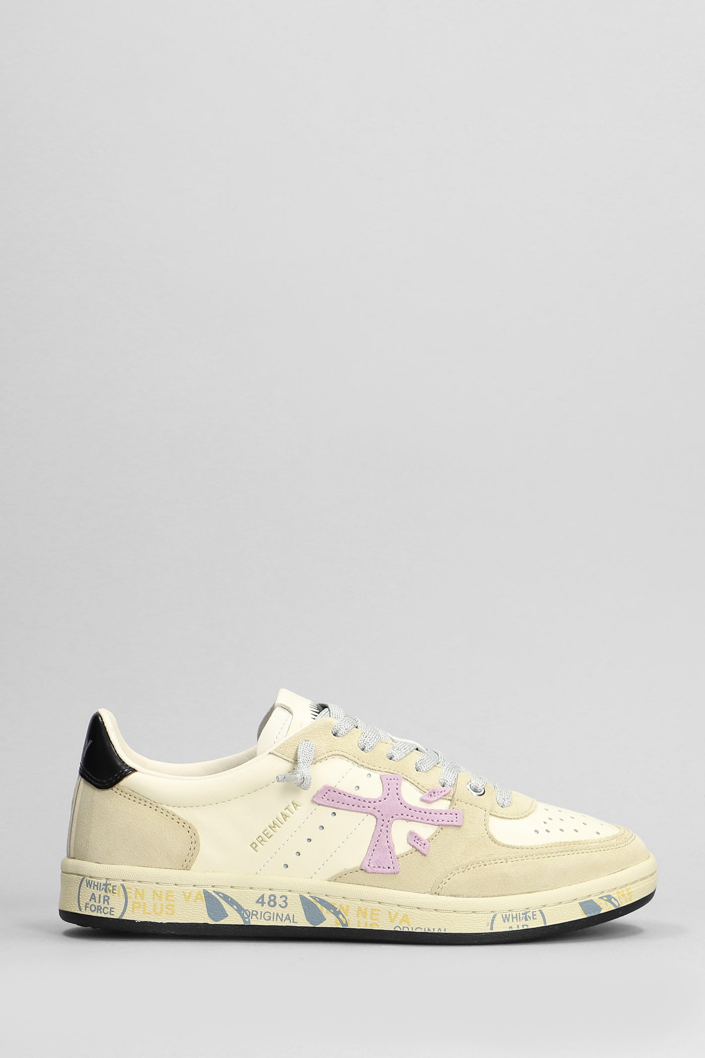 Premiata Bskt Clay Sneakers In Beige Suede And Leather