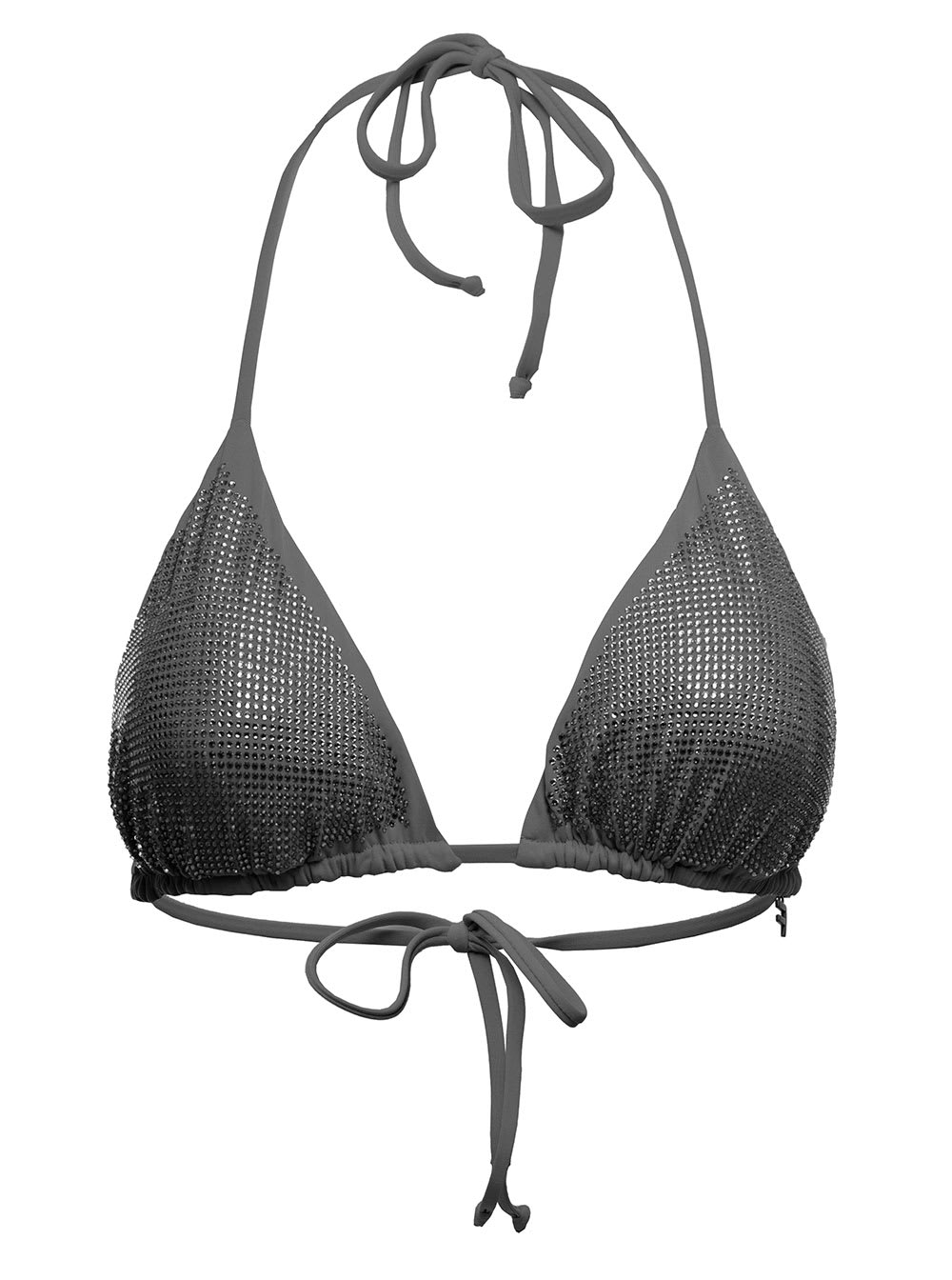 Fisico - Cristina Ferrari Fisico Womanss Rhinestone-embellished Grey Bikini Top