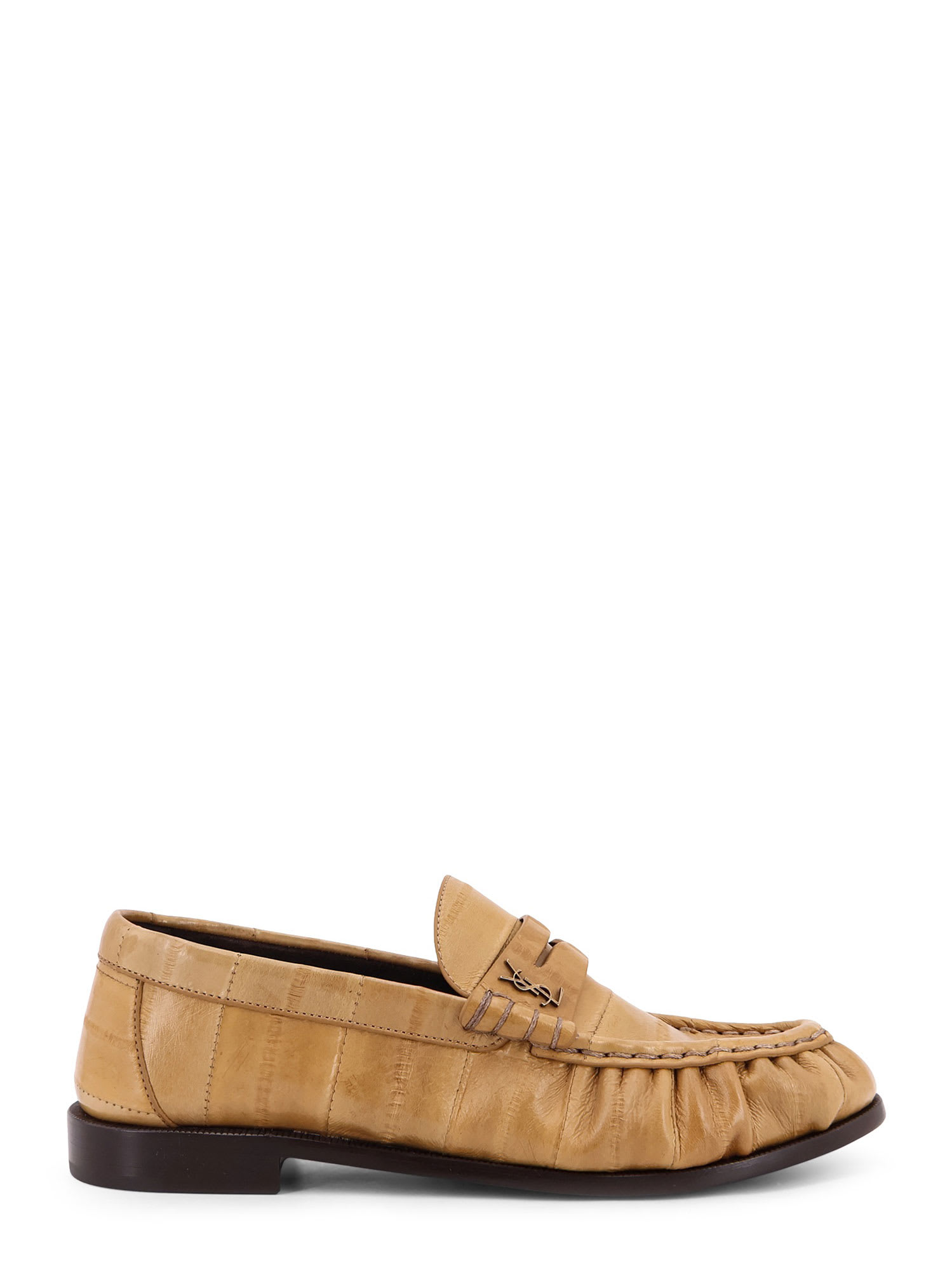 Saint Laurent Leather Loafers Featuring Ruched Detailing In Multi