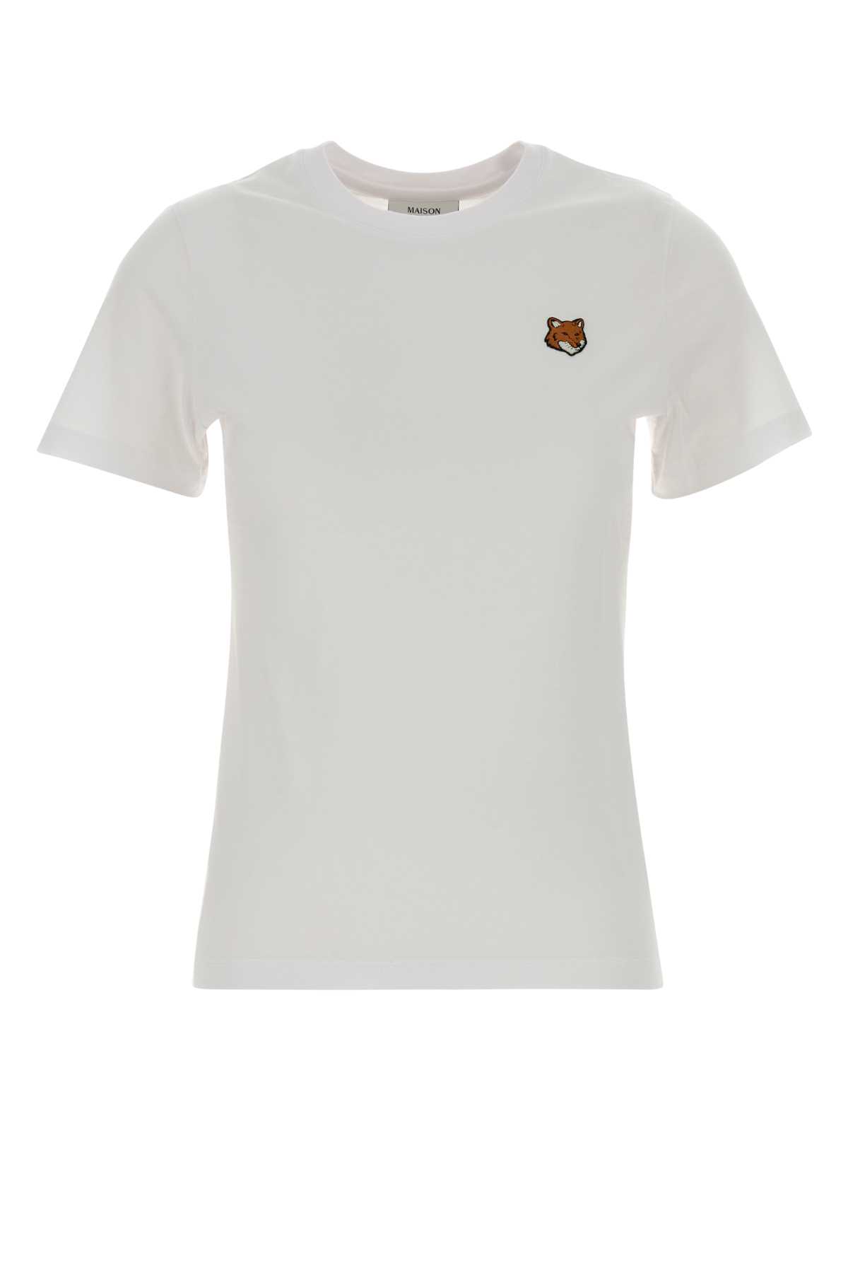 Maison Kitsuné Maison Kitsune White Cotton T-shirt In White