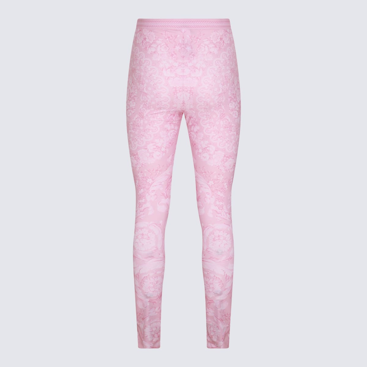 Versace Pink Barocco Leggings In Pale Pink