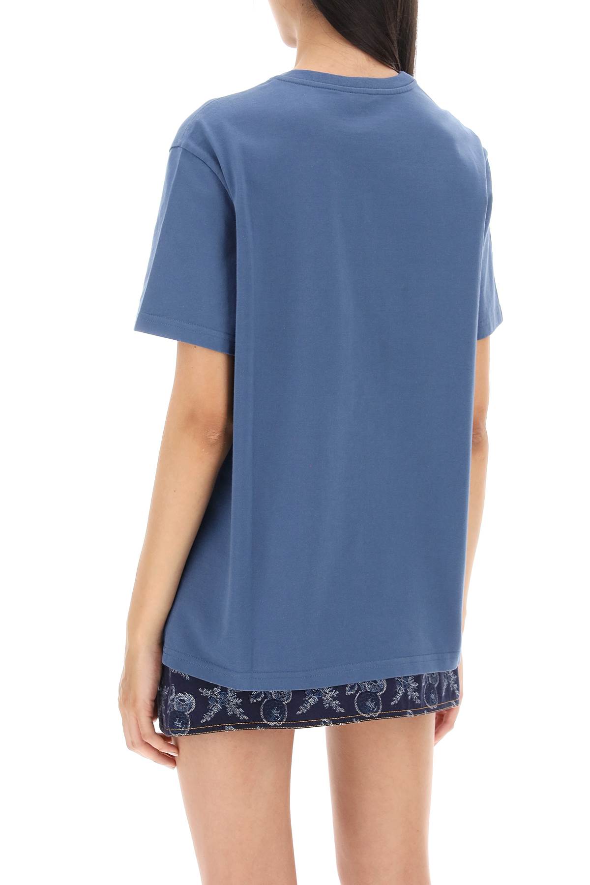 Shop Etro T-shirt With Pegasus Embroidery In Light Blue (blue)