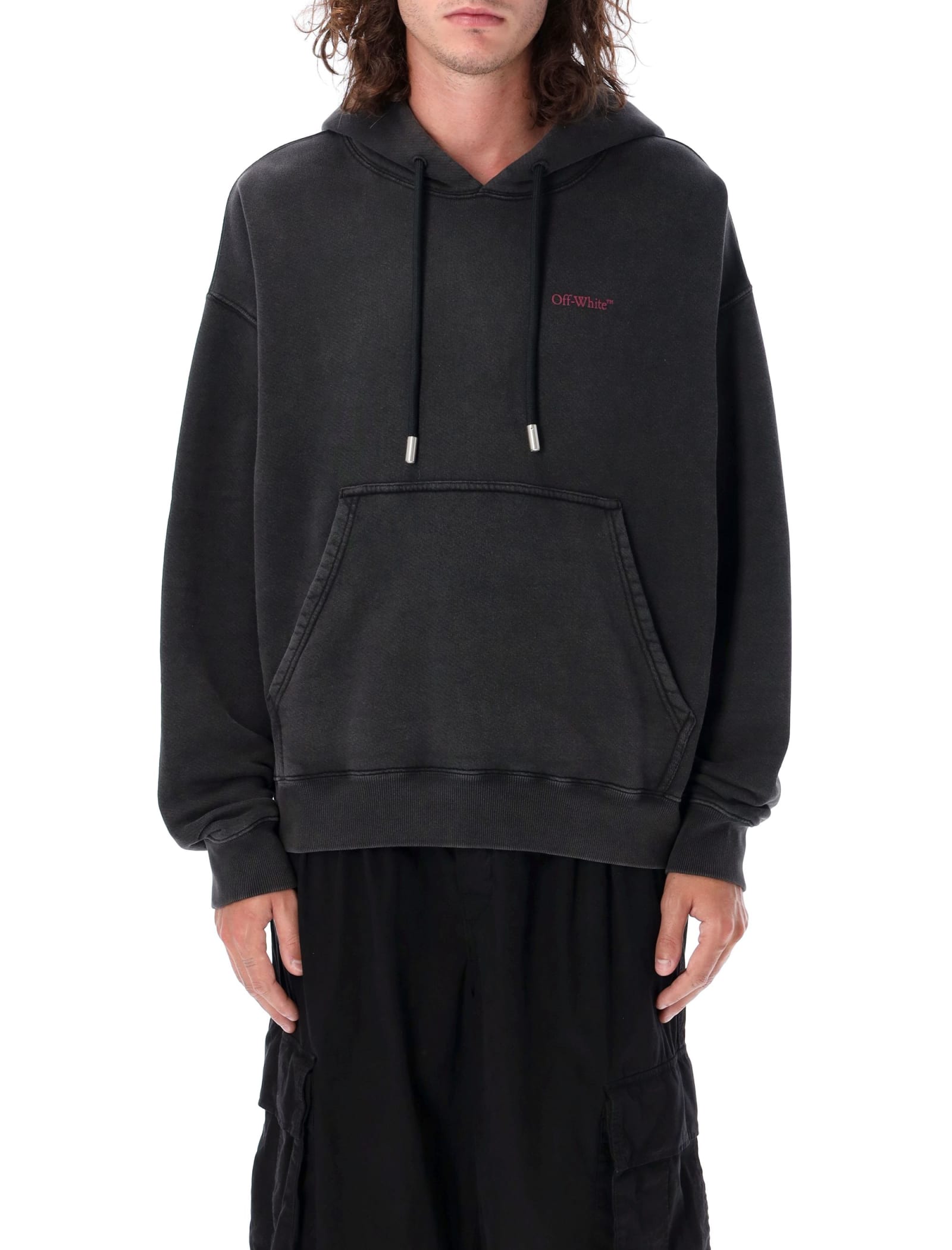 Shop Off-white Pink Bacchus Skate Hoodie In Black Fuchs