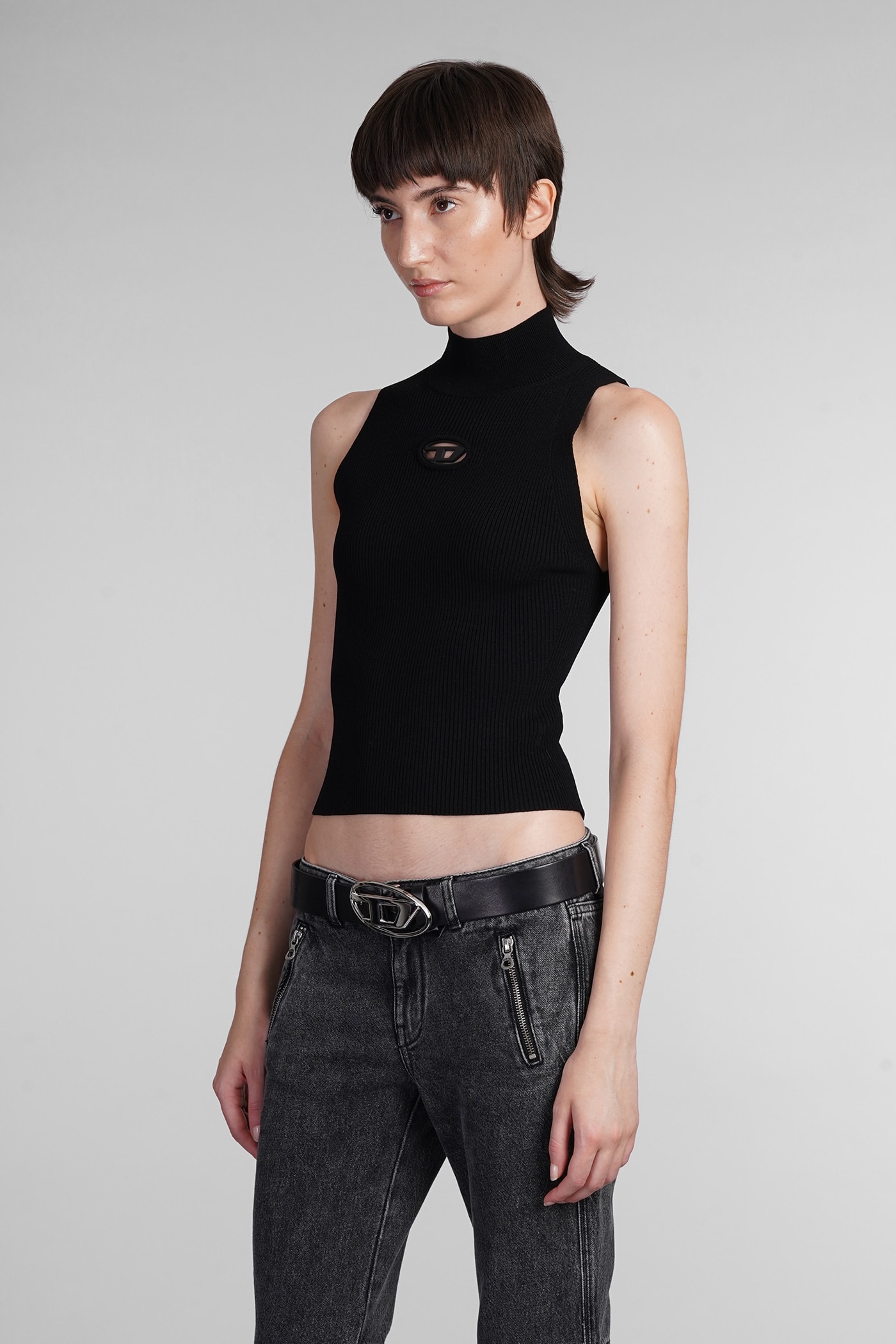 Shop Diesel M Onervax Topwear In Black Rayon