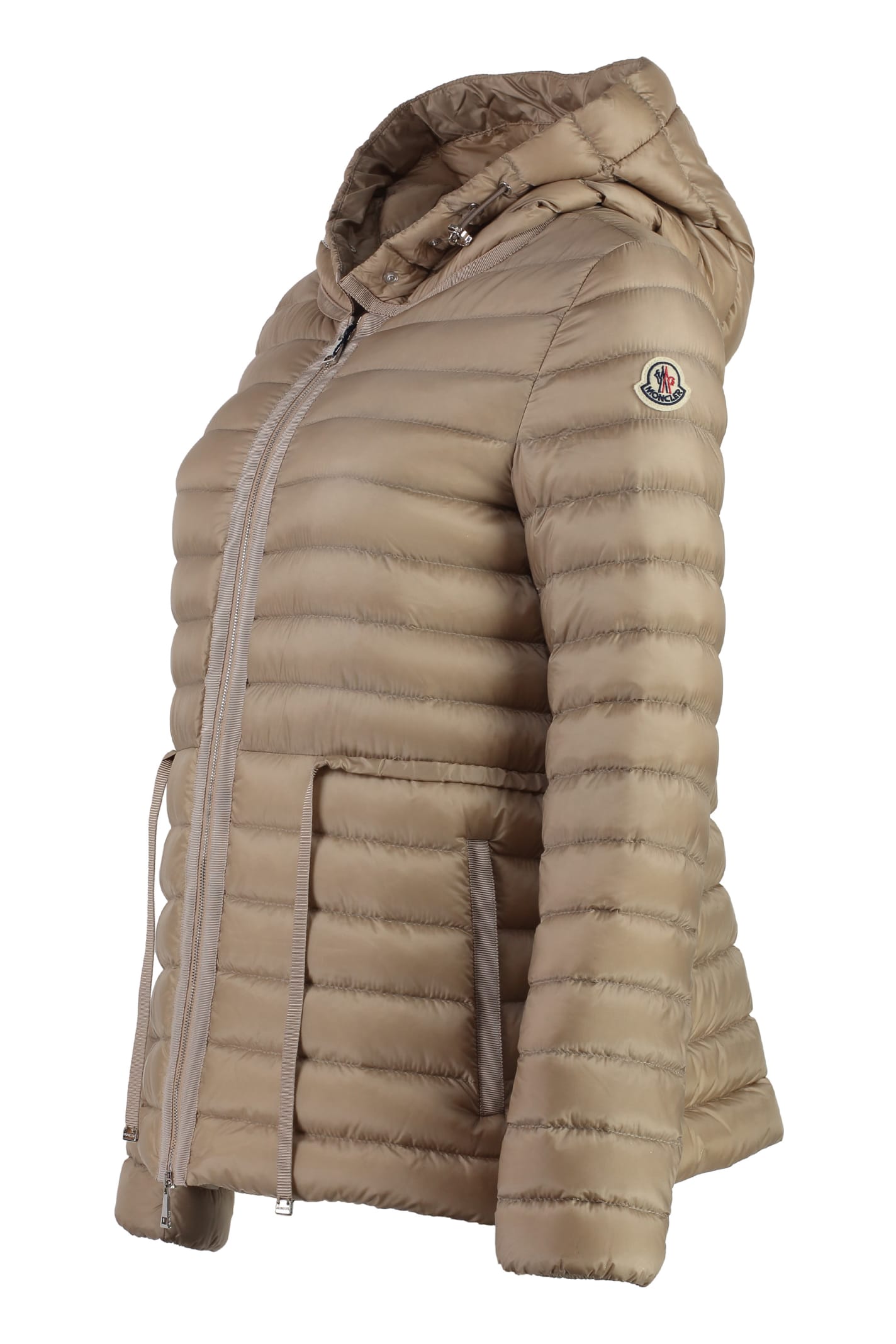 Shop Moncler Raie Short Down Jacket In Beige