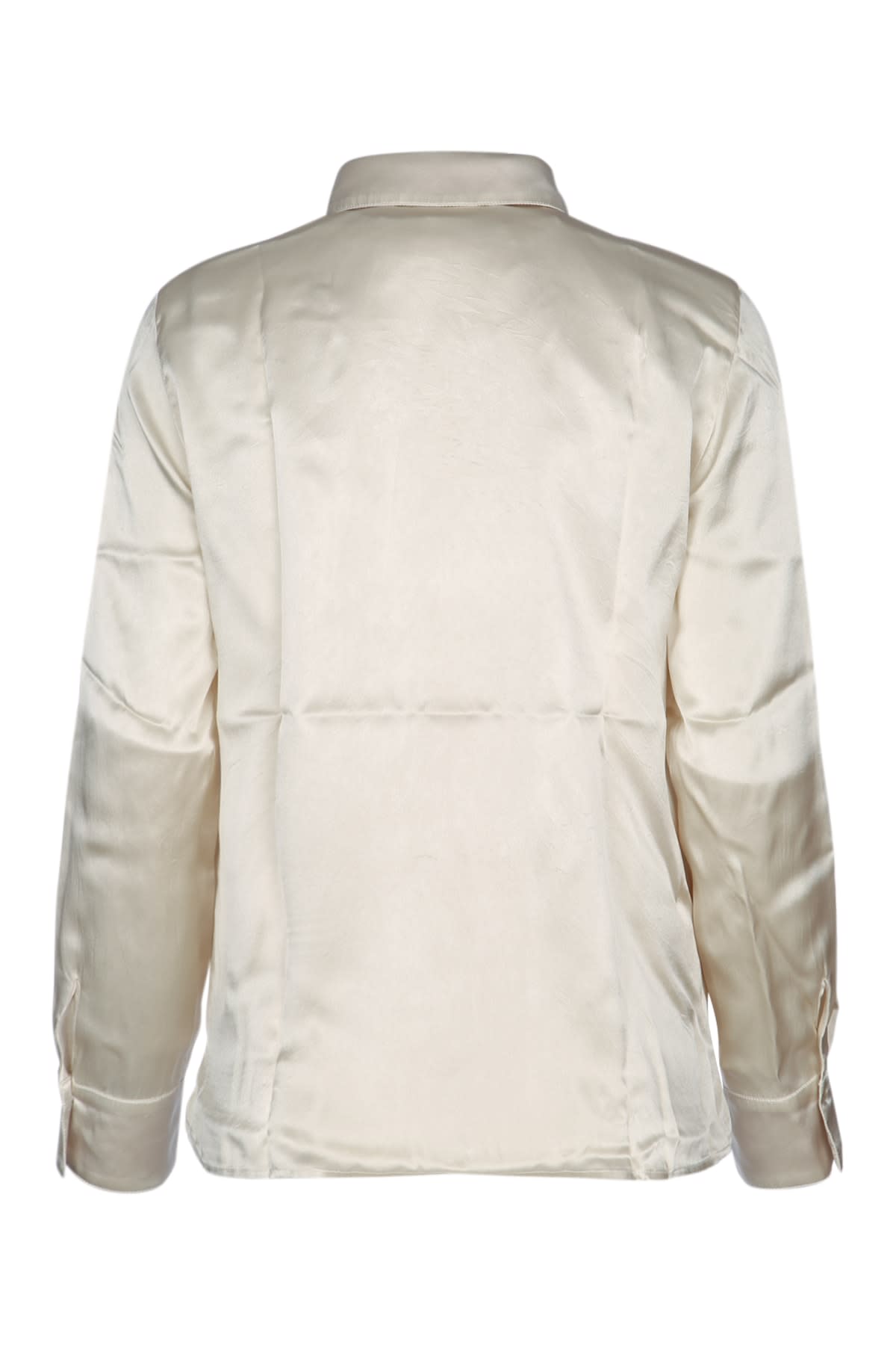 Iblues I Blues Satin Button Up Shirt In Neutral