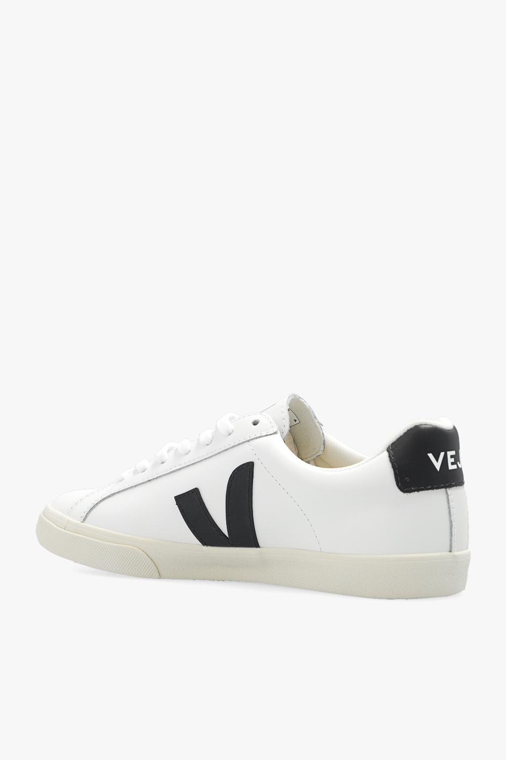 Veja Esplar White Low Top Sneakers With Contrasting Heel With Logo Lettering And Logo Patch On The Side I In White