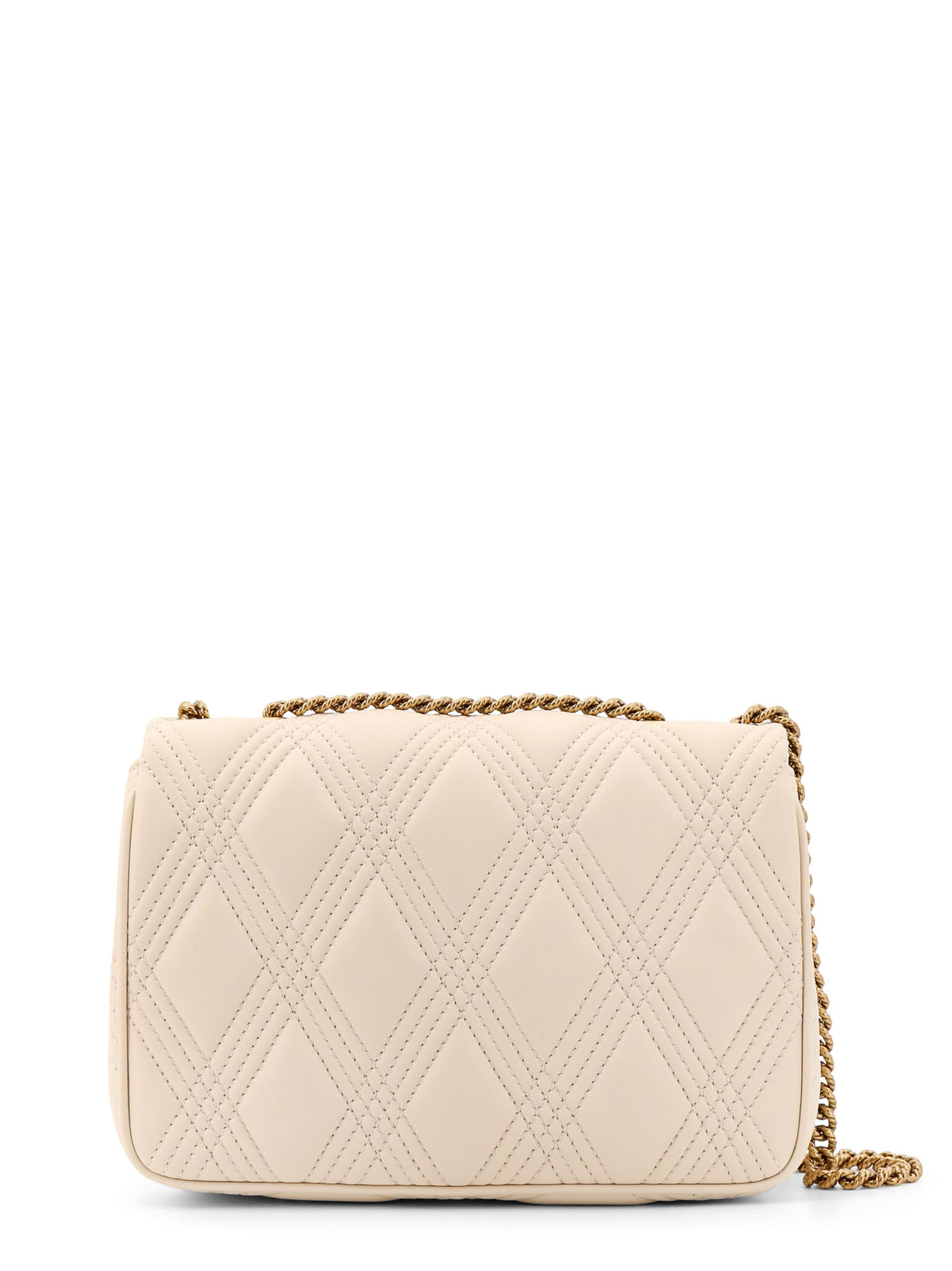 Valentino Garavani Quiltie 67 Leather Medium Shoulder Bag With Chain In Sand