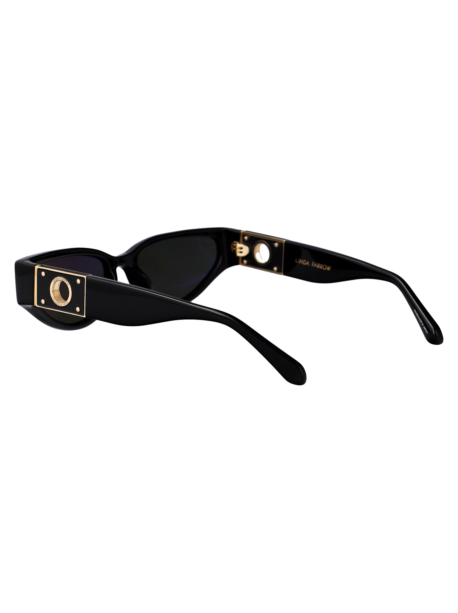 Linda Farrow Tomie Sunglasses In Black/yellowgold/black/grey