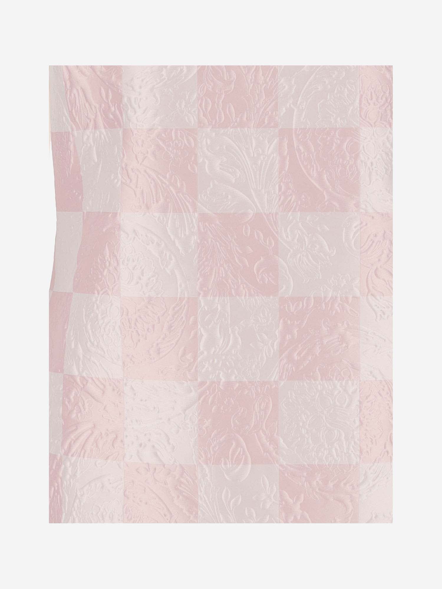Shop Versace Check Sleeveless Dress In Pastel Pink+white