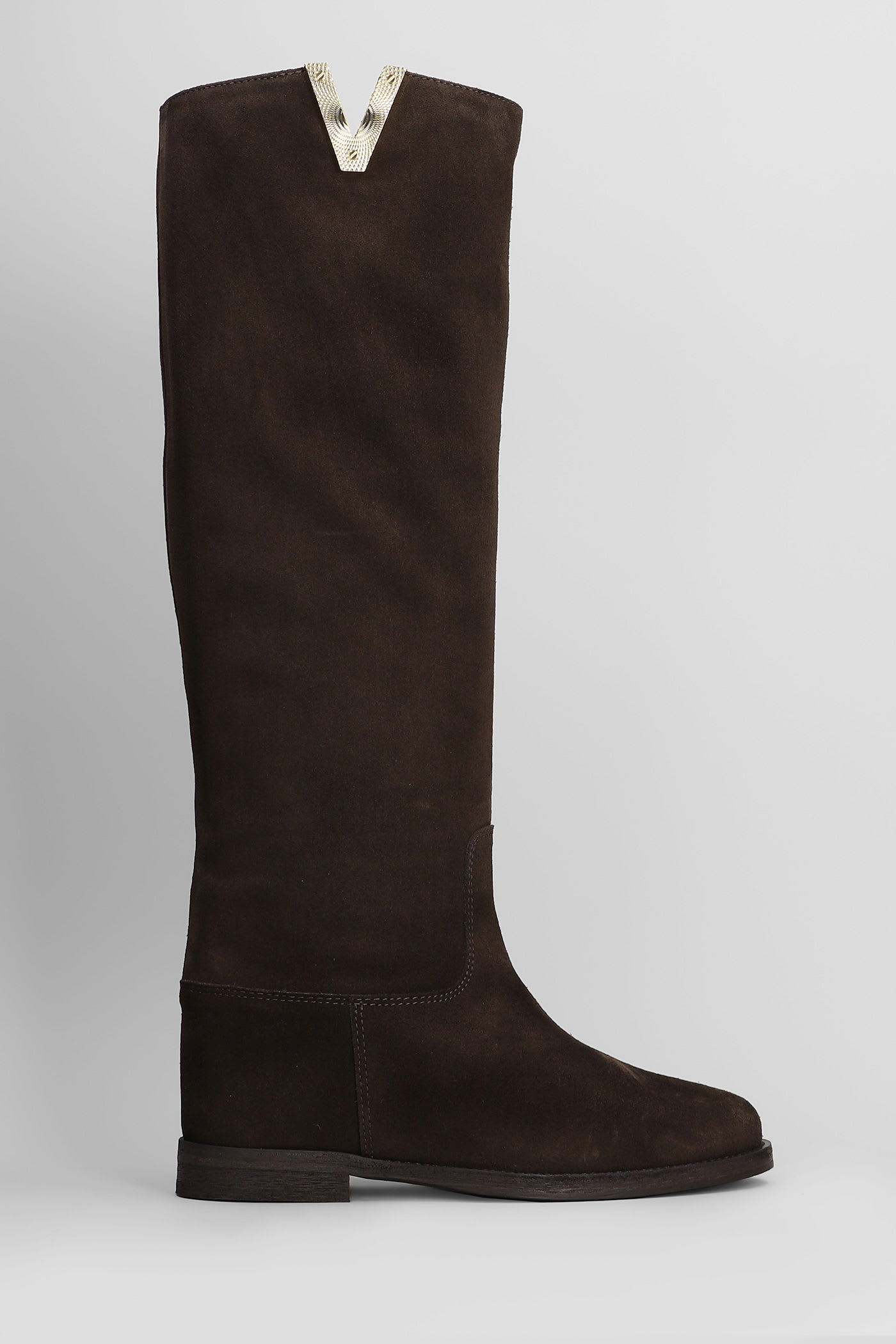 Via Roma 15 In Dark Brown Suede In Multi