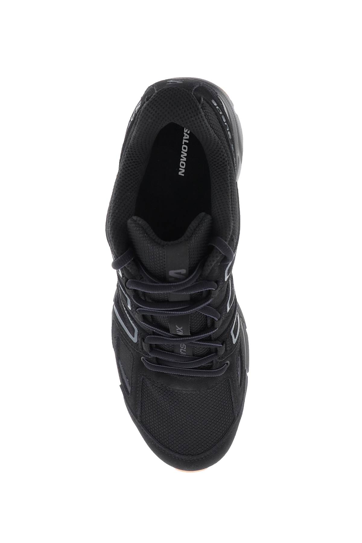 Shop Salomon X-mission 4 Suede Sneakers In Black Ebony Gum3 (black)