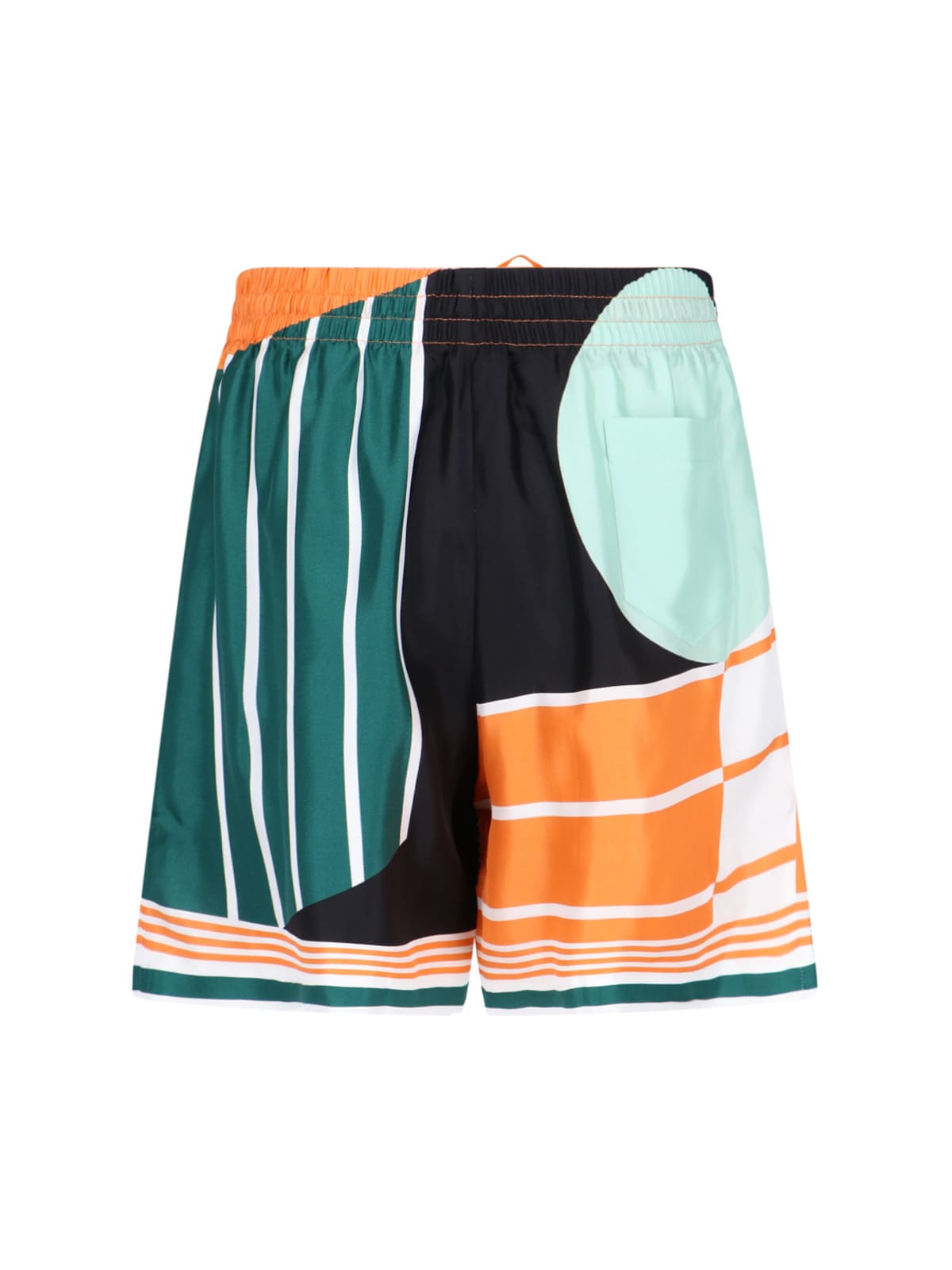 Shop Casablanca Court Abstrait Shorts In Multicolor