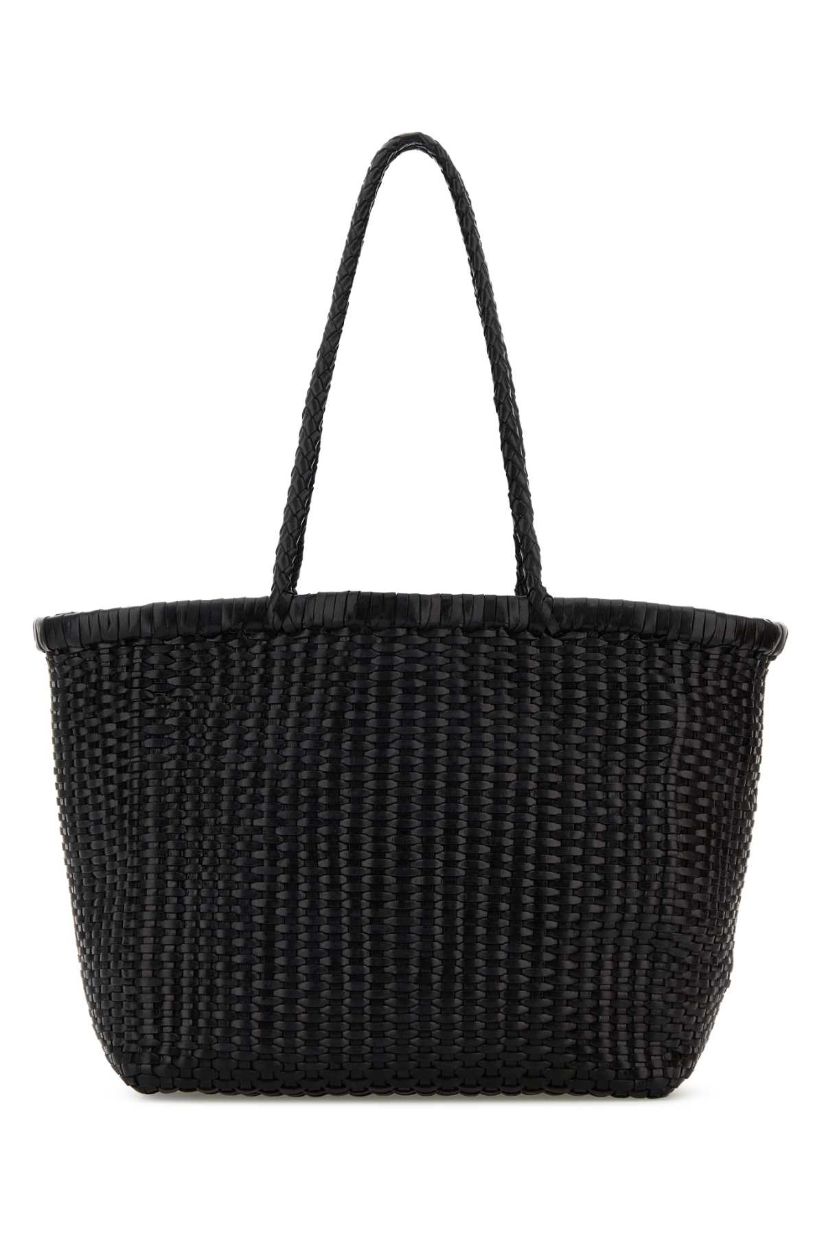 Dragon Diffusion Black Leather B Weave Bucket Bag