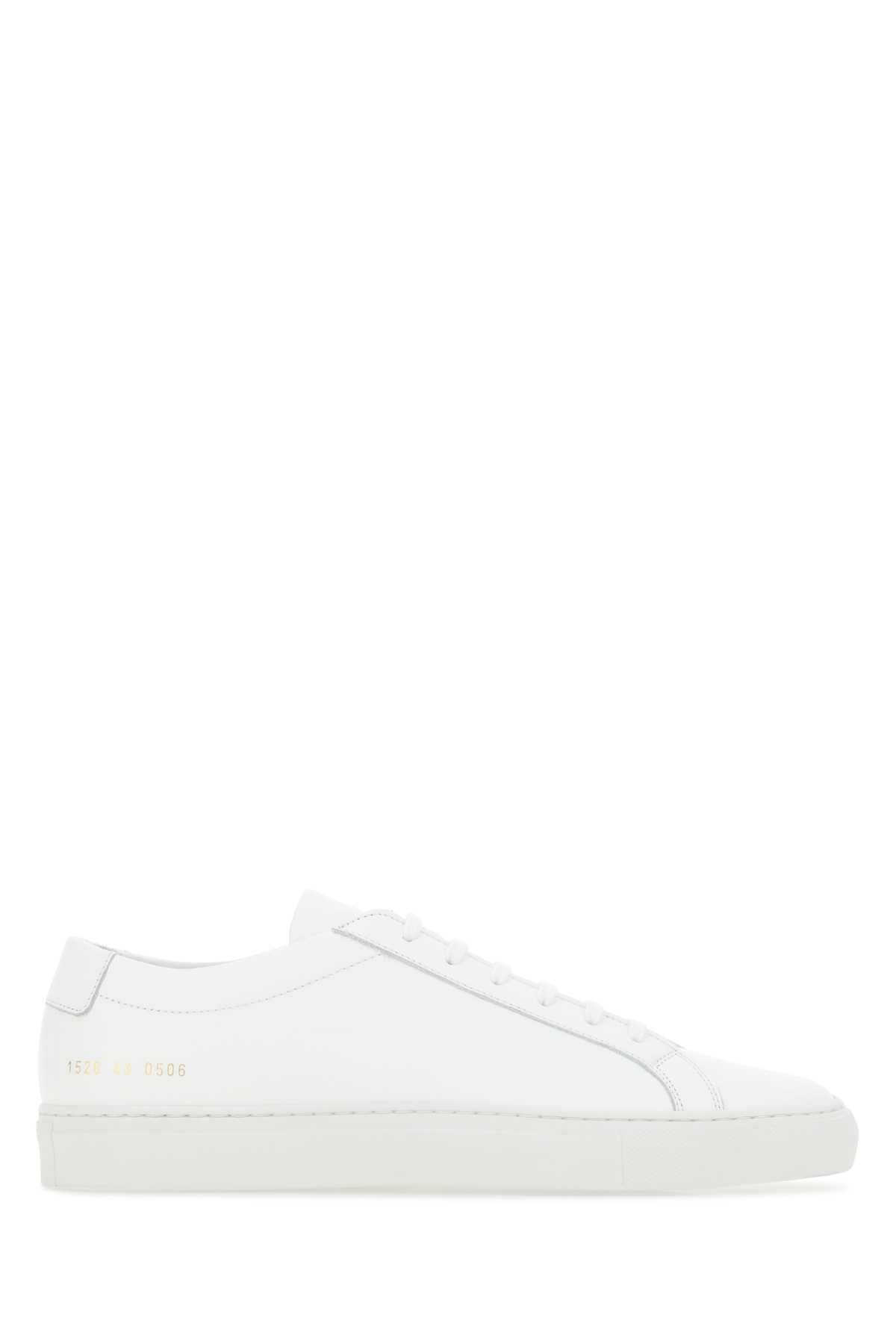 Shop Common Projects White Leather Achilles Sneakers In 0506
