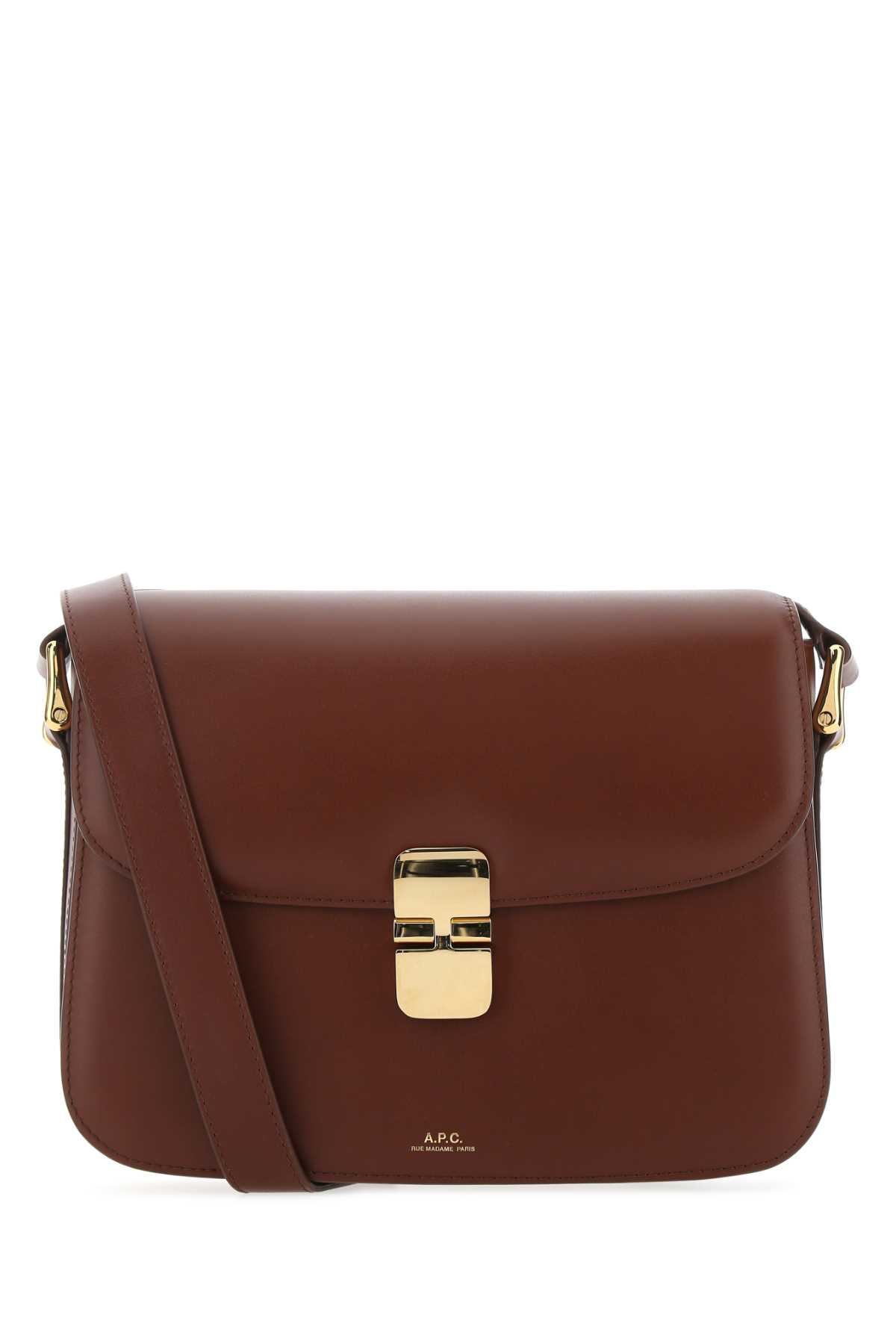 Shop Apc Bordeaux Leather Grace Crossbody Bag In Noisette