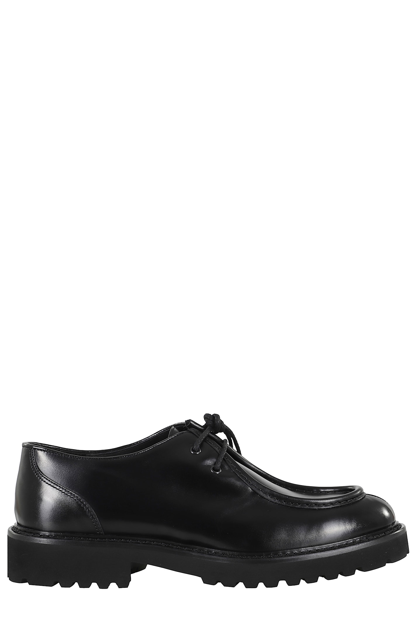 Doucal's Black Smooth Leather Derby Shoes With Lace-up Closure In Black