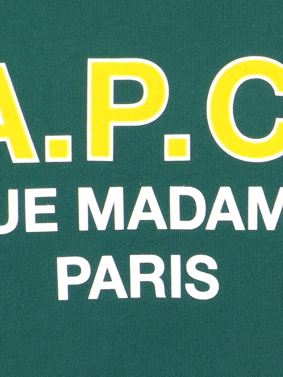 Shop Apc Logo Crewneck Sweatshirt In Kaf Dark Green
